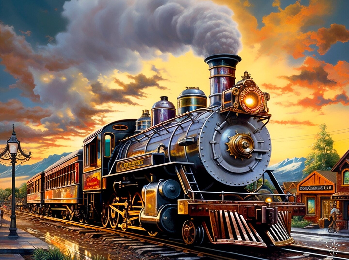 Sunsout Train Home 1000 pc   Jigsaw Puzzle 77034