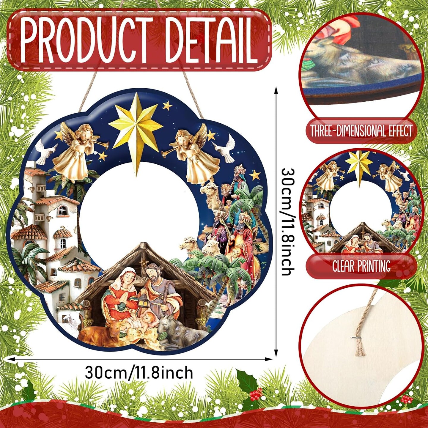 Holy Family Wreath Decorations Christmas Front Door