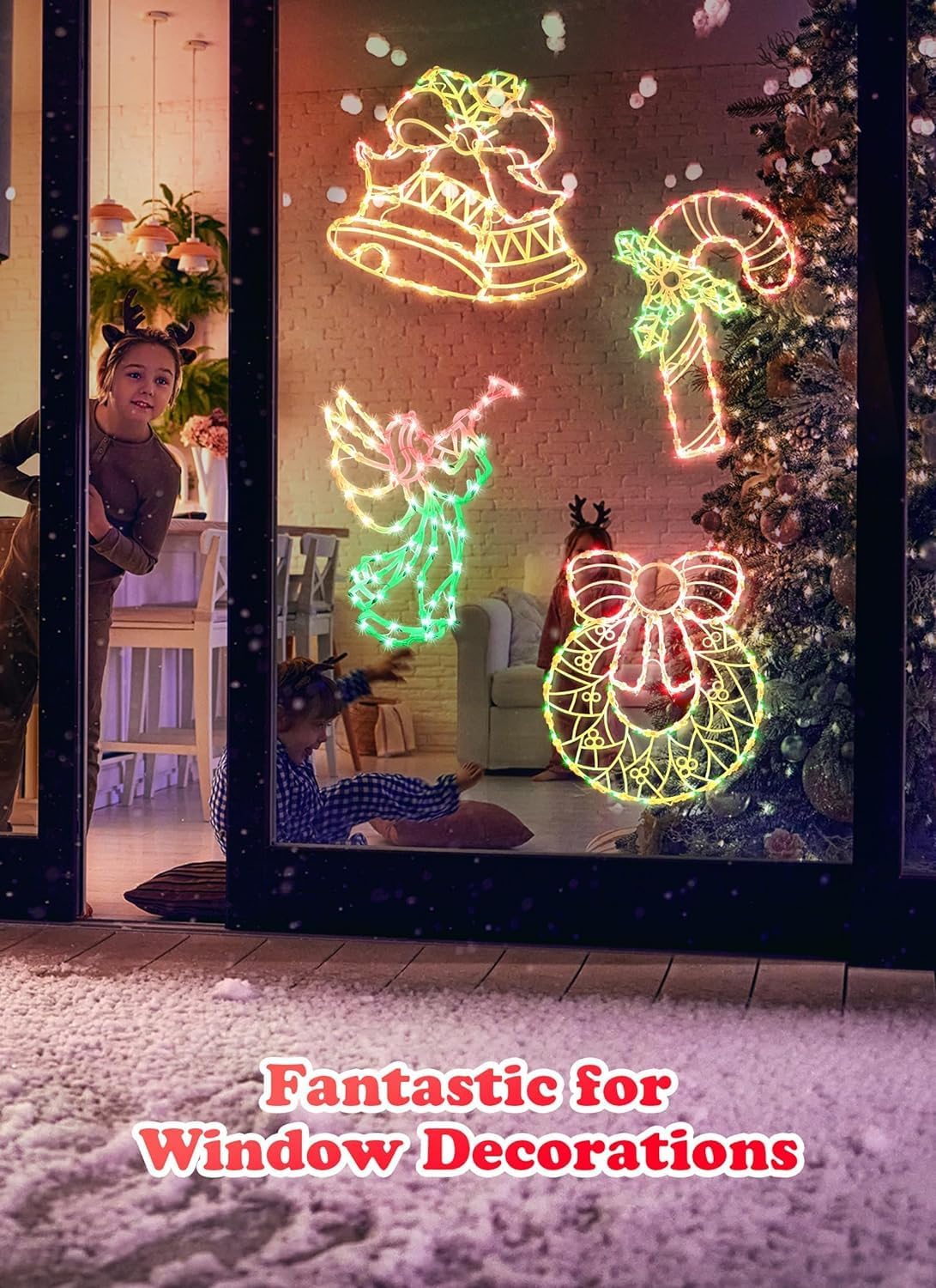 Christmas Window Silhouette Lights Decorations