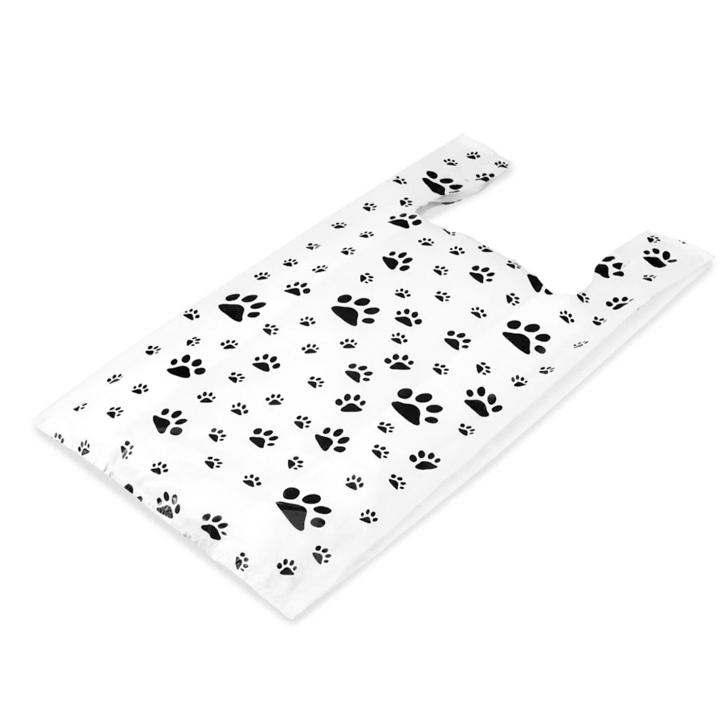 T-Shirt Bags Paw Print 7&#x22; x 5&#x22; x 16&#x22; .5 Mil