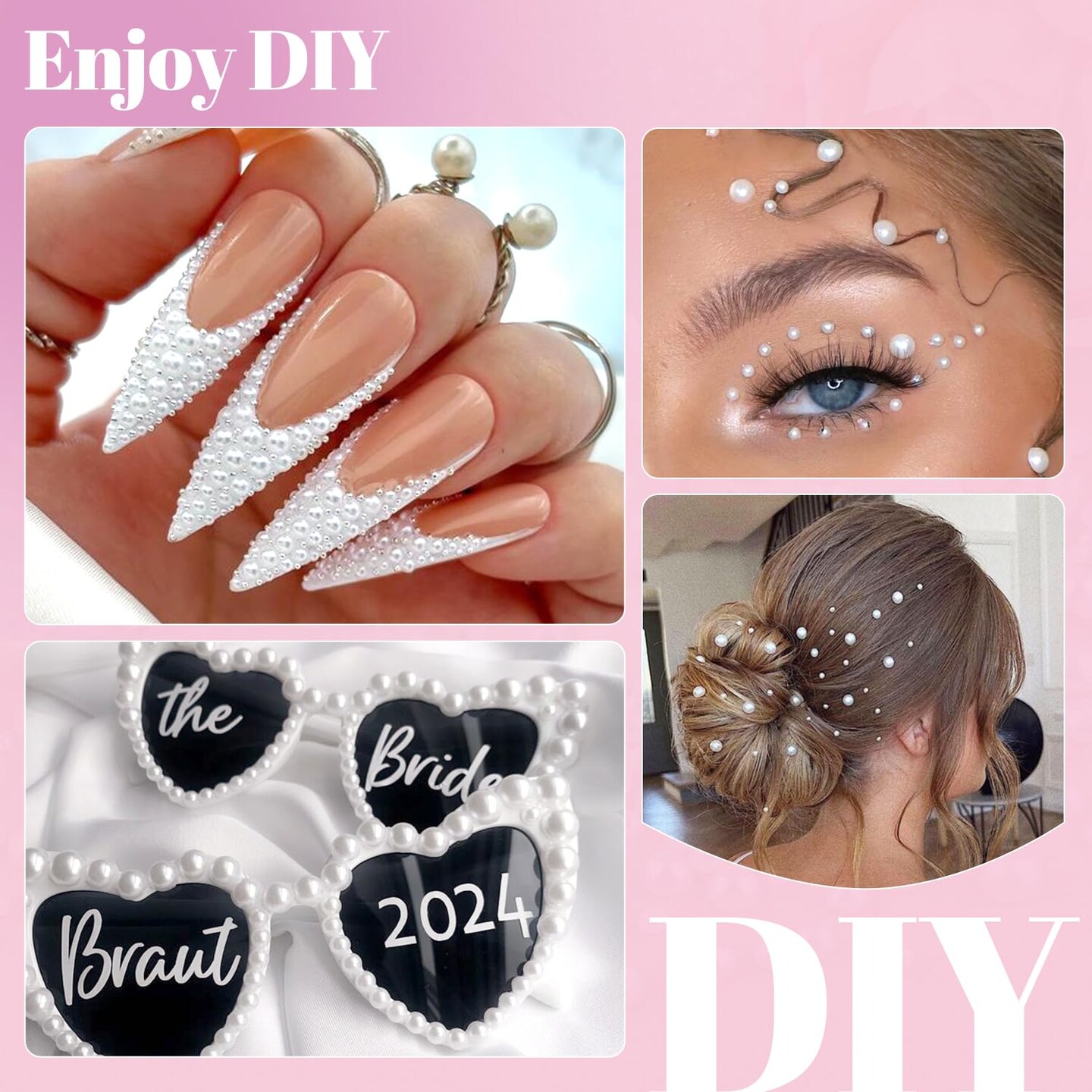 13000Pcs Flatback Pearls for Crafting (White)