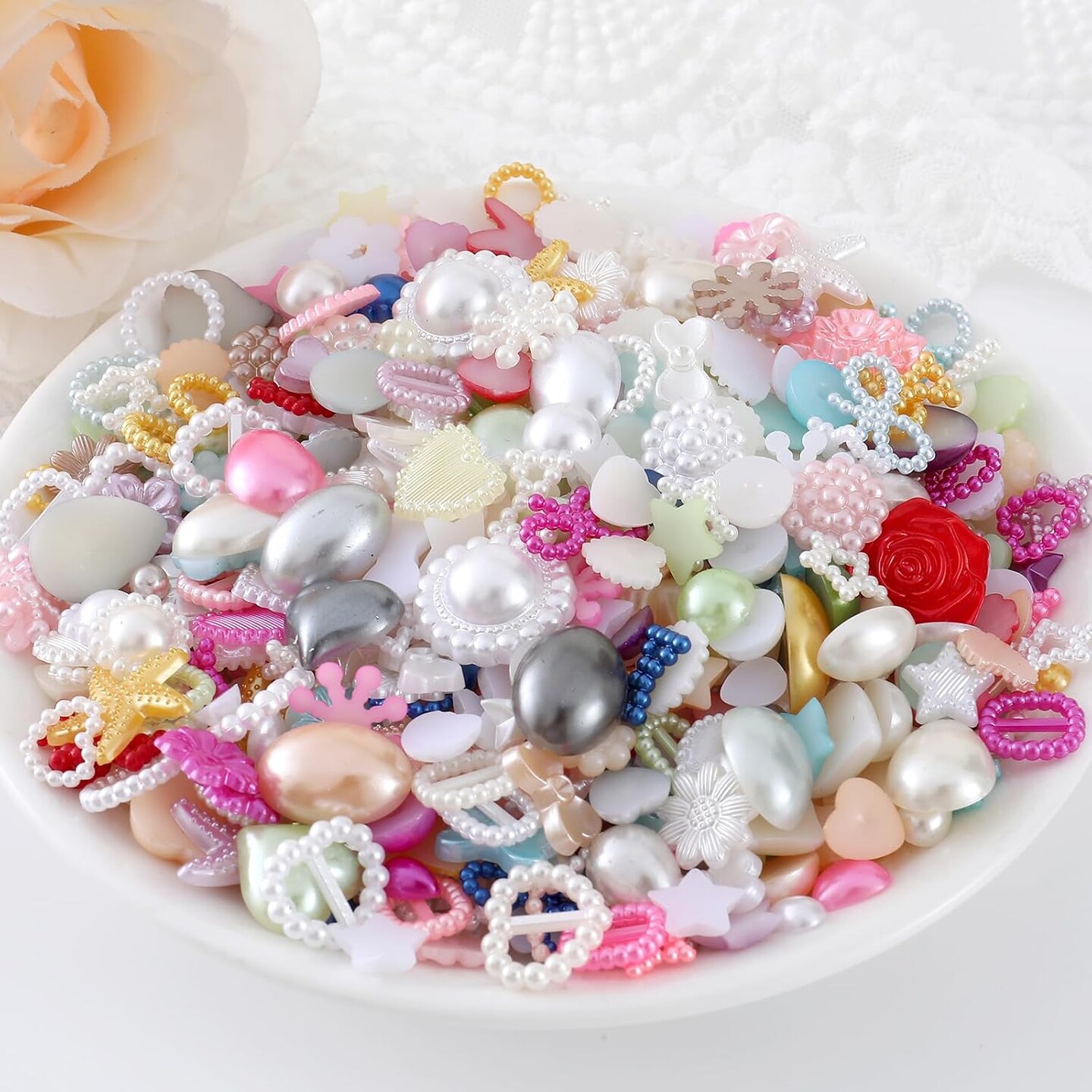 Back Pearl Bead Loose Beads (Mix 100g)
