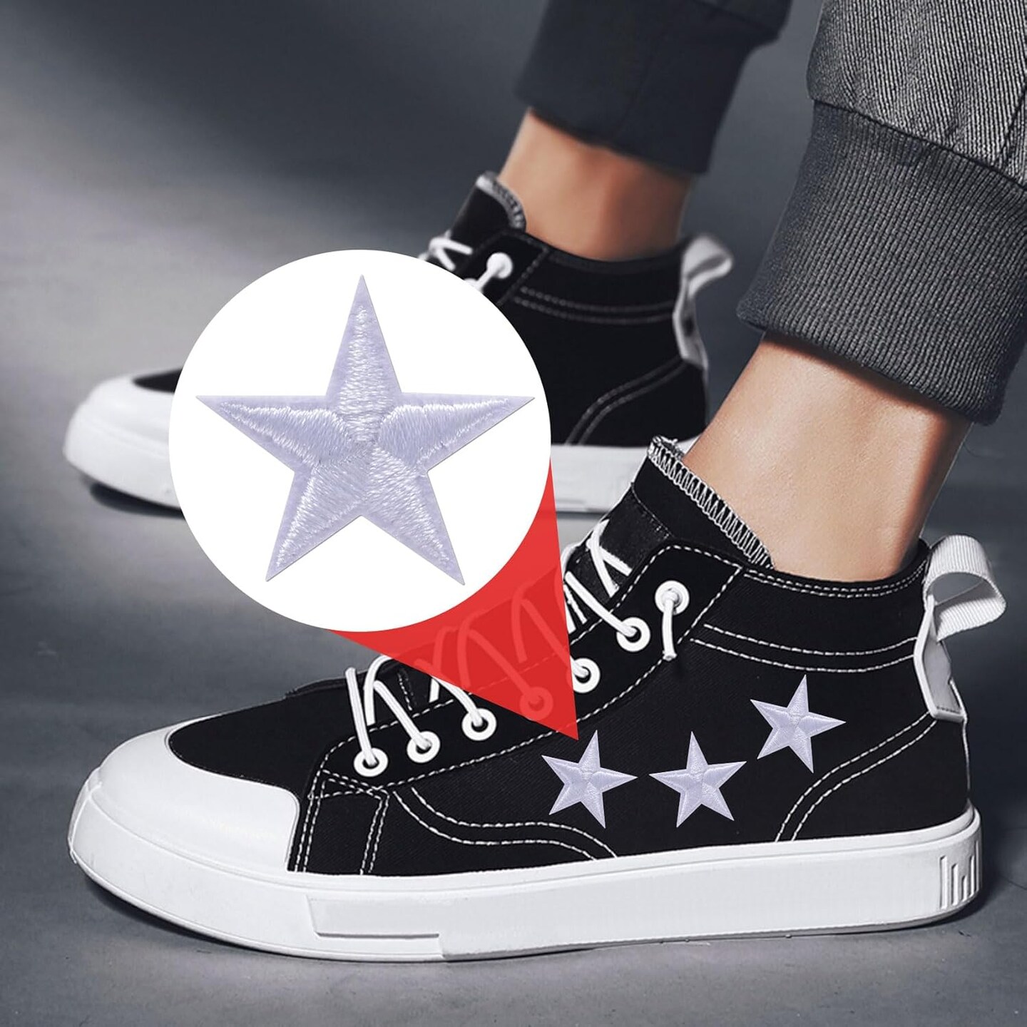 30pcs White Star Iron on Patches
