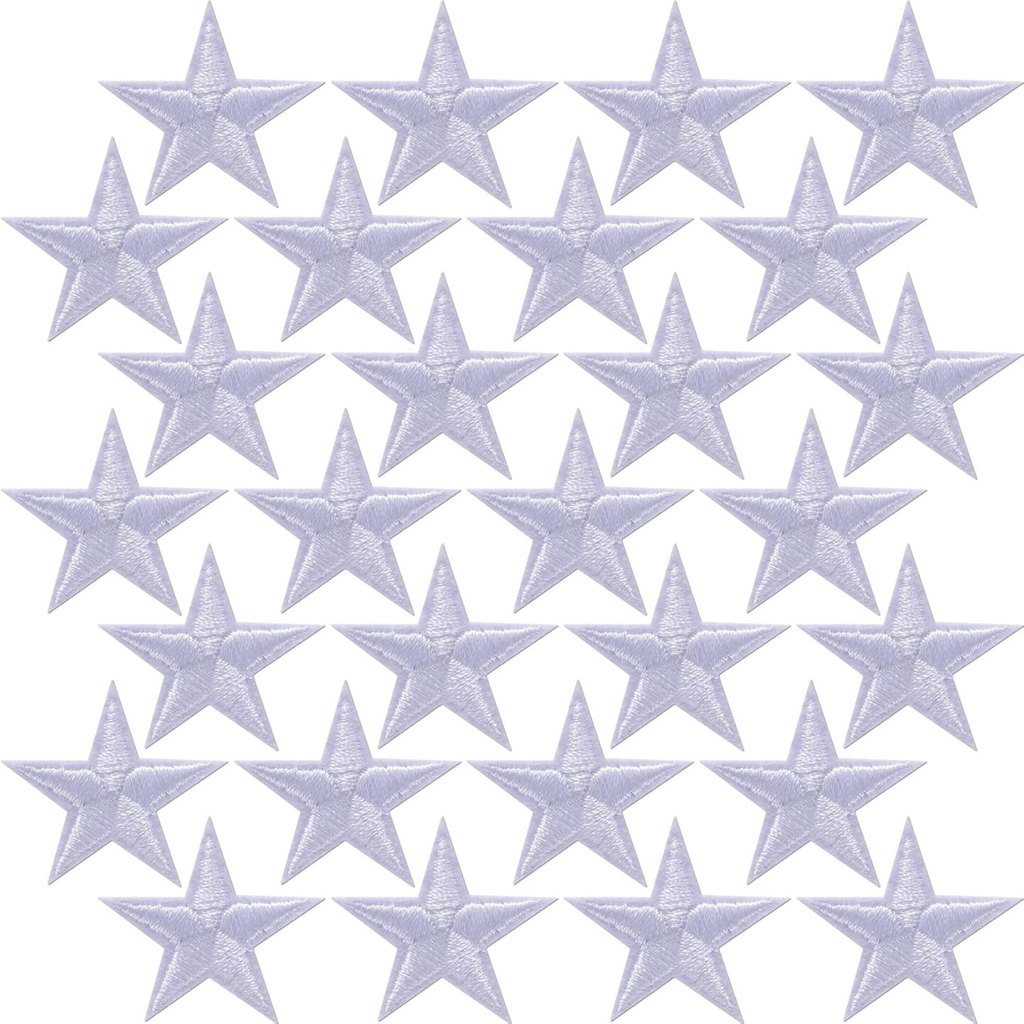 30pcs White Star Iron on Patches