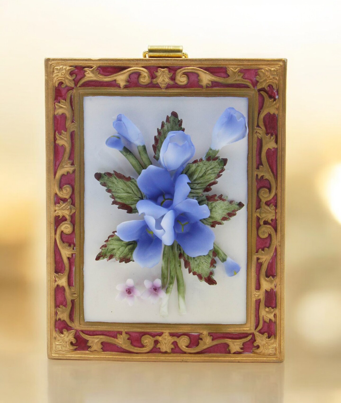 Ceramic Blue Bonnet Flower Wall Plaque, Texas Flower, Texas Home Decor, Spring Decor, Gift for Mom