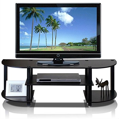 Modern Space-Saving TV Stand with Open Shelves and PVC Frame for 42" Screen Compatible