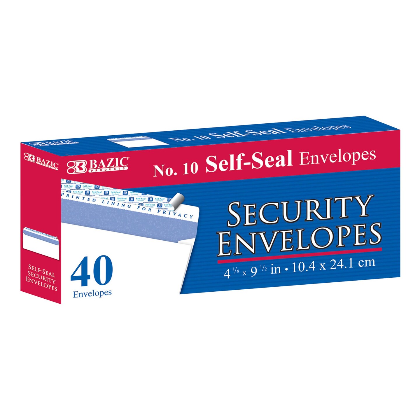 BAZIC #10 Self-Seal Security Envelope (40/Pack)