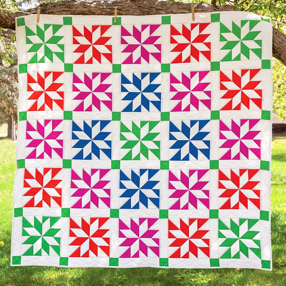 AccuQuilt GO! LeMoyne Star 9" Finished Die – Quilting Fabric Cutting Die for Star Quilt Blocks, Block on Board (BOB)