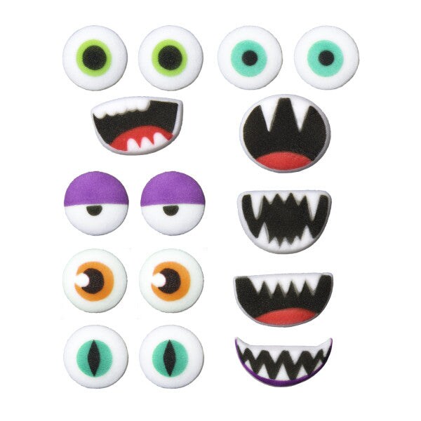 Monster Face Assortment Dec-Ons&#xAE; Decorations (12 pieces)