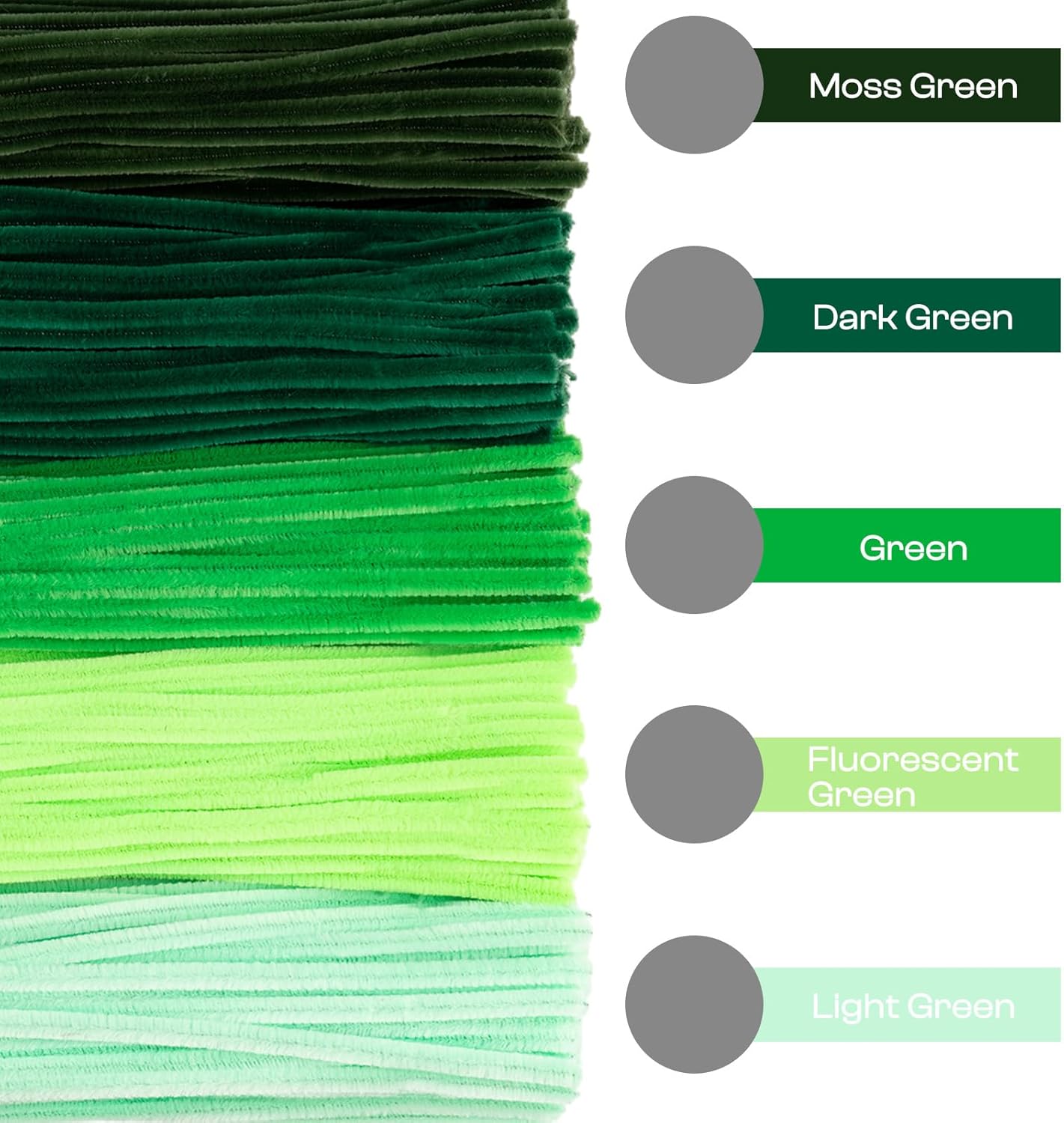 500 Pieces Green Pipe Cleaners, Chenille Stems Party Decorations(Green)