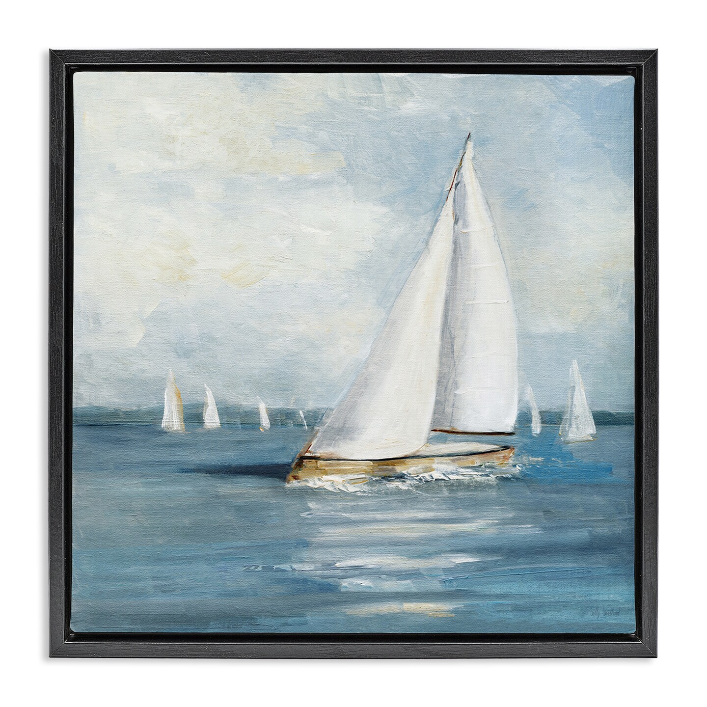 Stupell Industries Swaying Sailboat Vessel Floating Frame By Sally ...