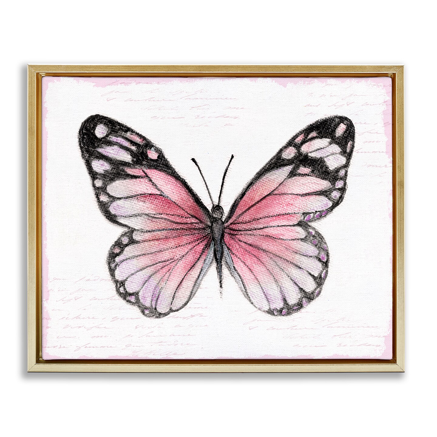 Stupell Industries Pink Monarch Butterfly Floating Frame By Janet Tava
