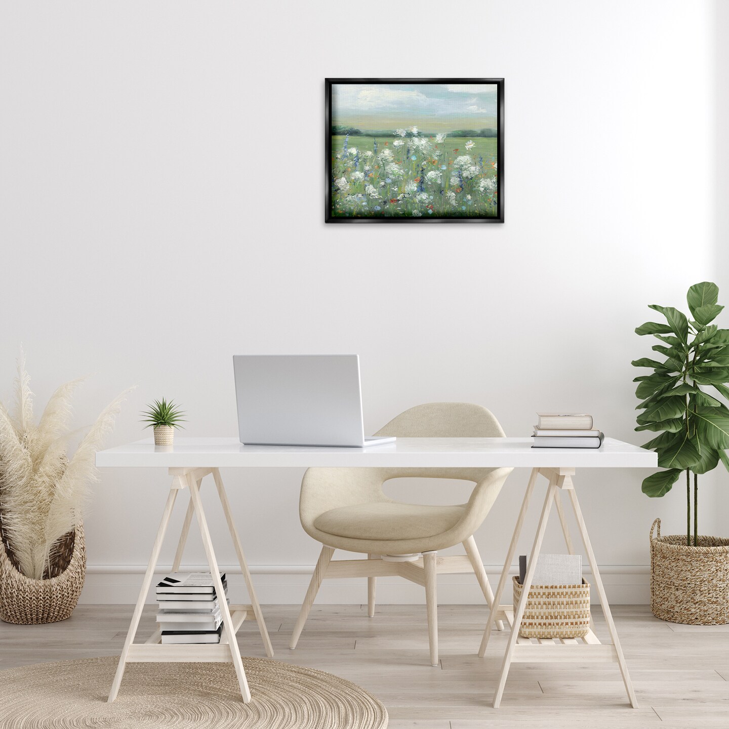 Stupell Industries Dappled Meadow Flowers in Field Floating Frame By Sally Swatland