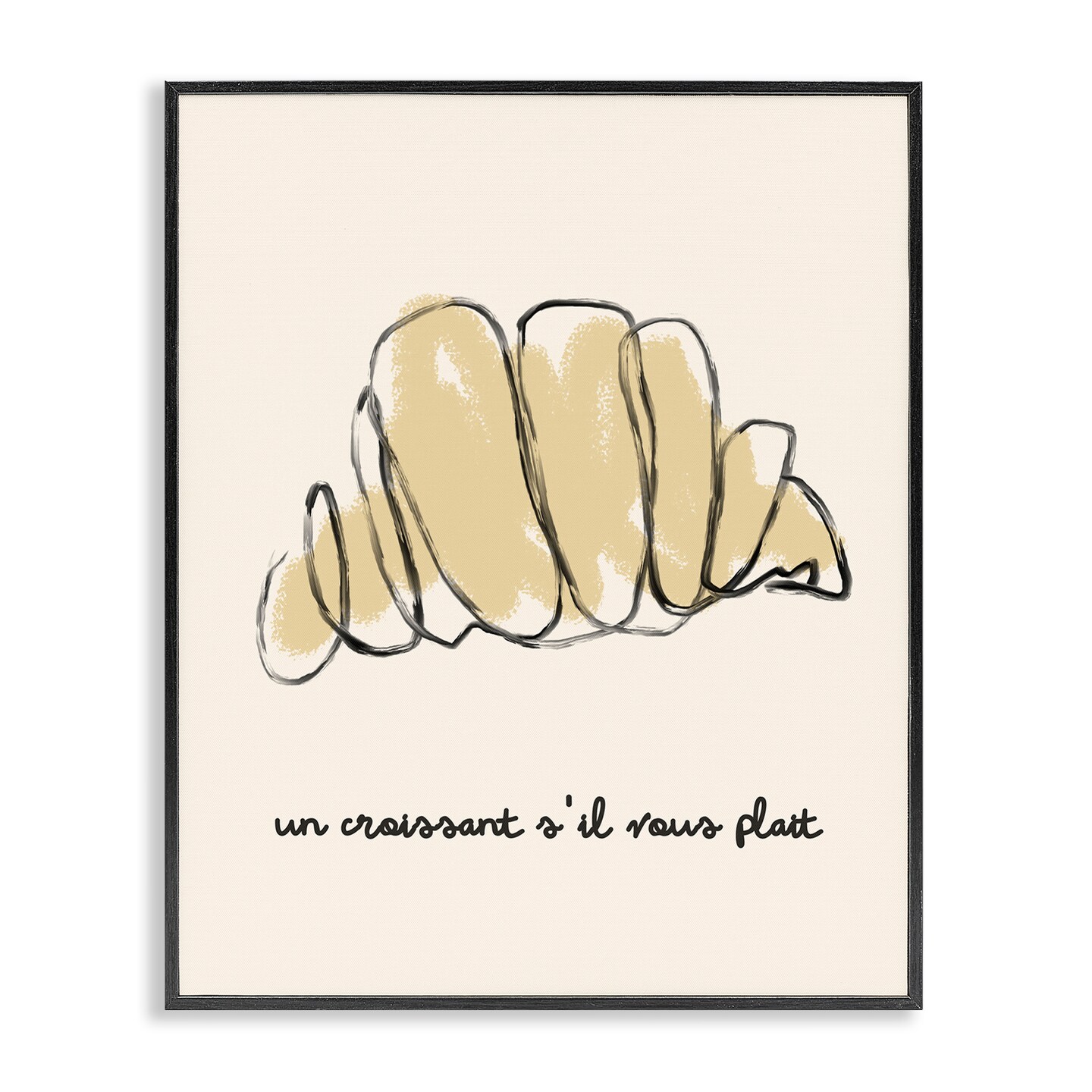 Stupell Industries Modern French Phrase Croissant Framed Giclee Design by Lil' Rue