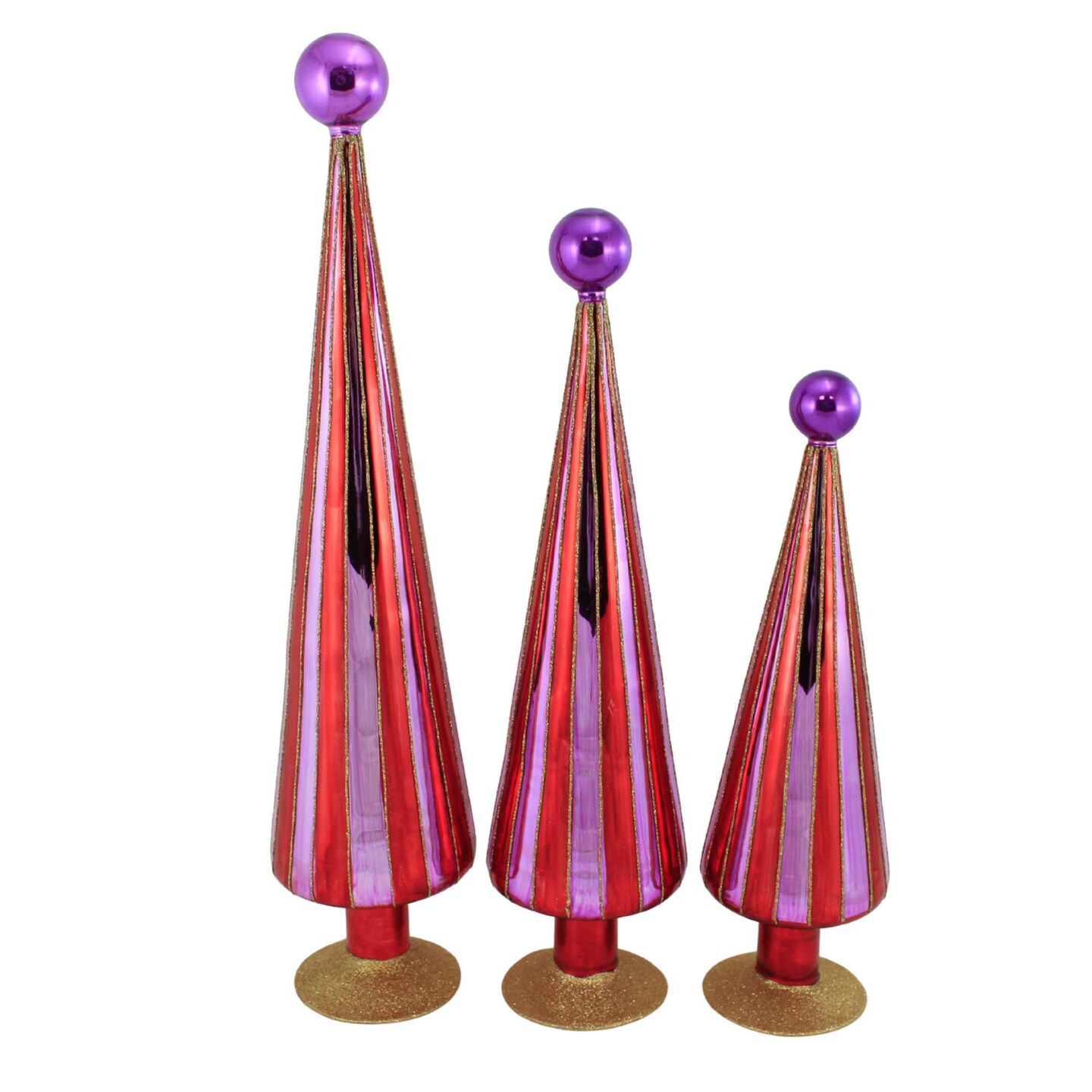 Cody Foster 19.0 Inch Carnival Trees Pink/Purple/Red Christmas Decorative Tree Set , Christmas Decor Modern Christmas
