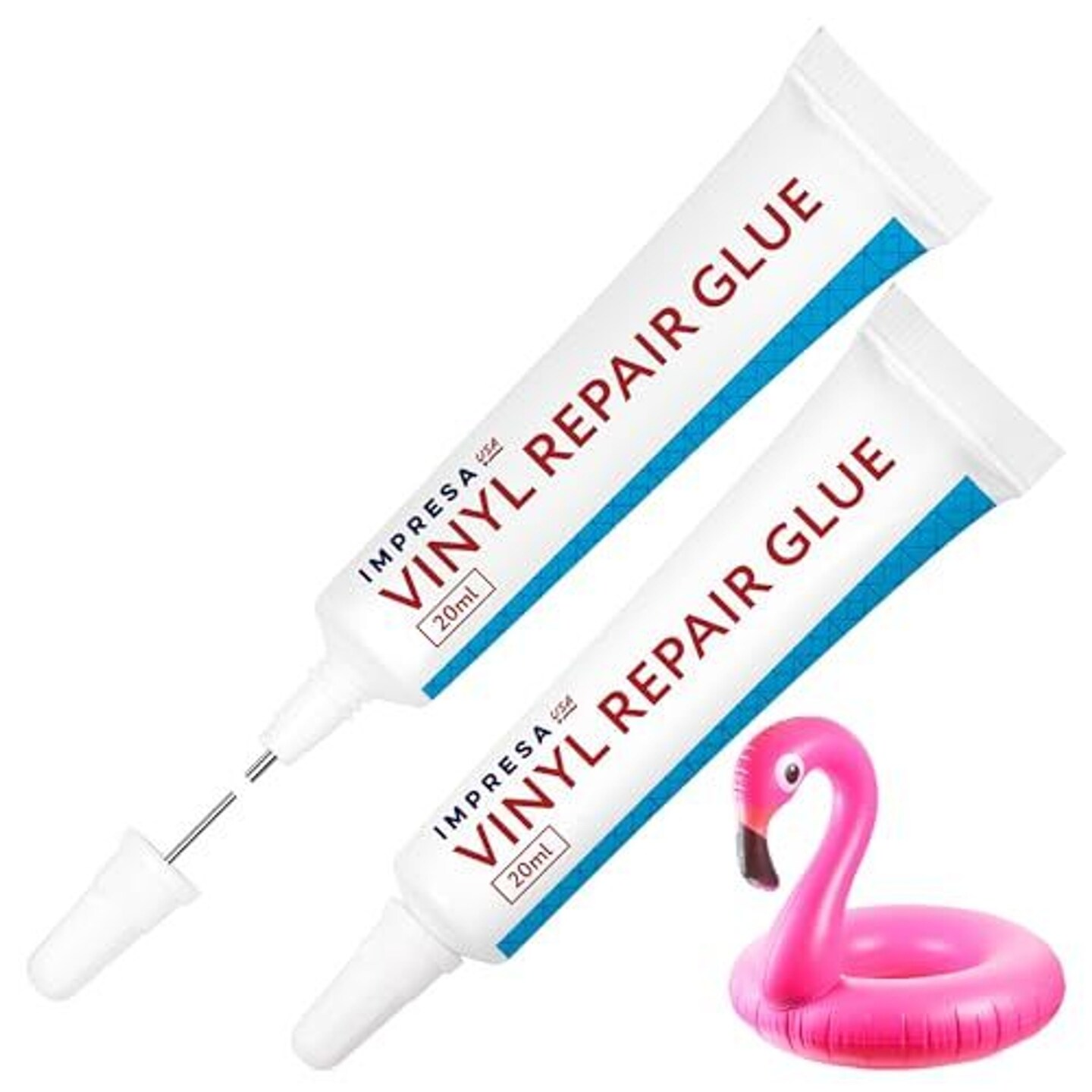 [2 Pack] Vinyl Patch Kit for Inflatables &#x26; Air Mattress Hole Repair Kit - Pool Toy &#x26; Air Mattress Patch Kit Heavy Duty Vinyl Glue - Air Mattress Repair Patch Kit - Air Mattress Repair Kit - 20 ml