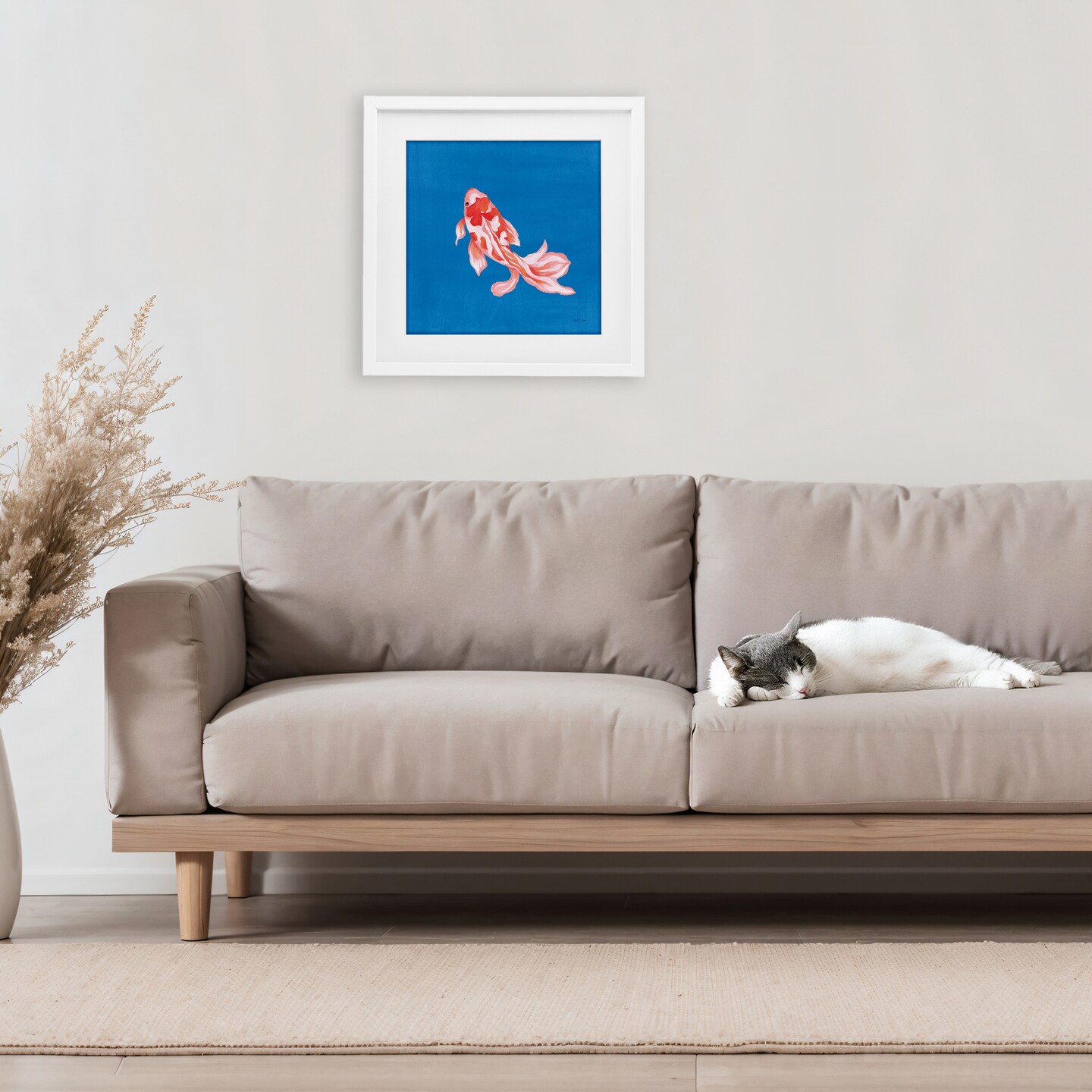 Stupell Industries Blue Vibrant Koi Fish Framed Print Under Glass, design by Yvette St. Amant