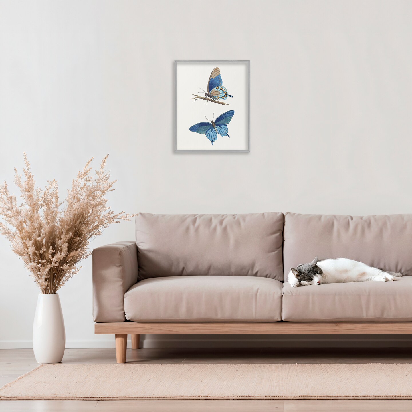 Stupell Industries Blue Butterflies Pair Framed Giclee, design by Arlington Prints