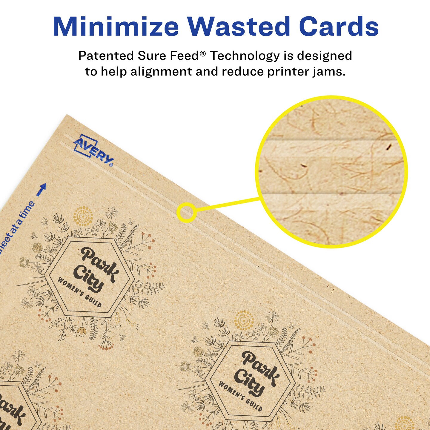 Avery 2&#x22; x 2&#x22; Square, Kraft Brown Square Cards