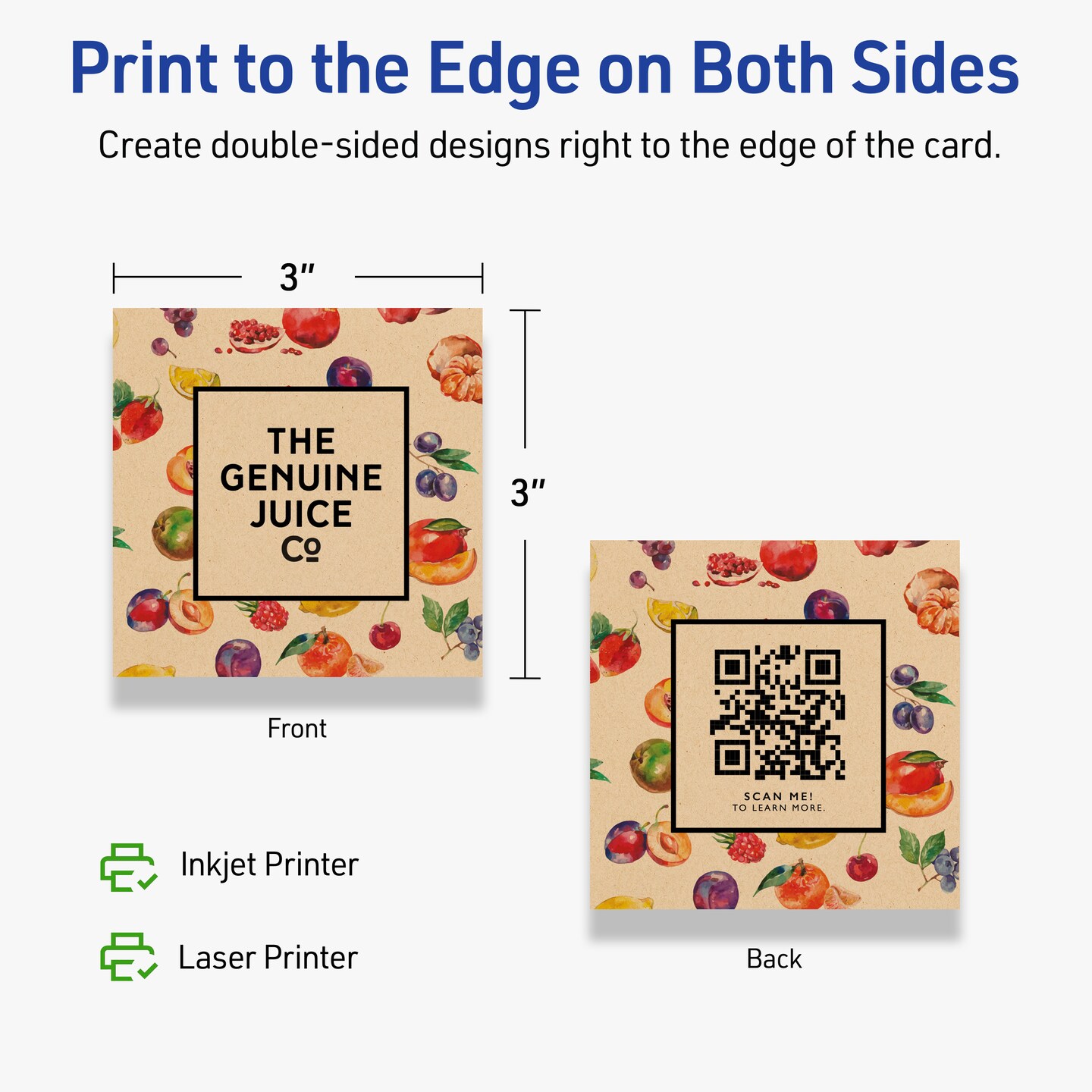 Avery Kraft Brown Square Cards, 3&#x22; x 3&#x22; Square