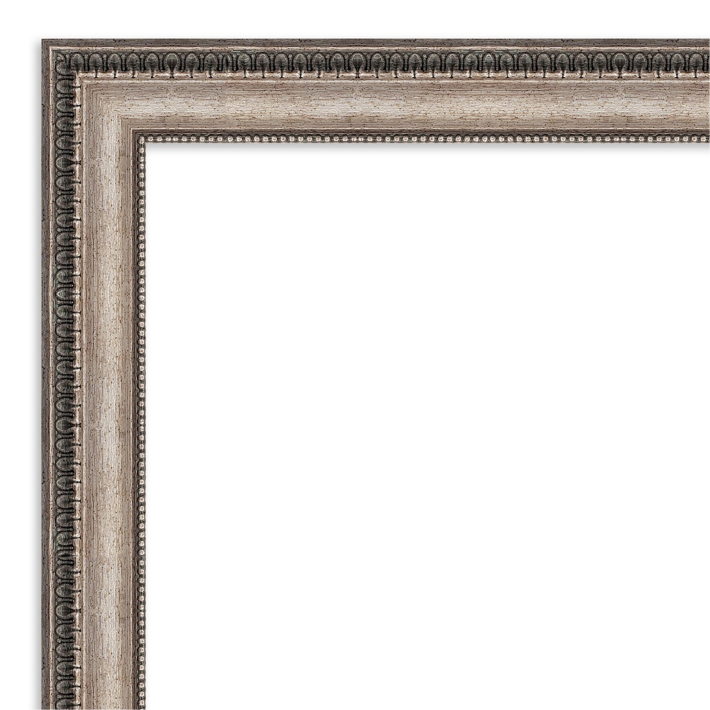 Amanti Art Mirror Makeover Bathroom Mirror Frame Border Kit -  Fully Assembled Peel and Stick Frame - Mirror NOT Included - Lyla Ornate Silver Trim
