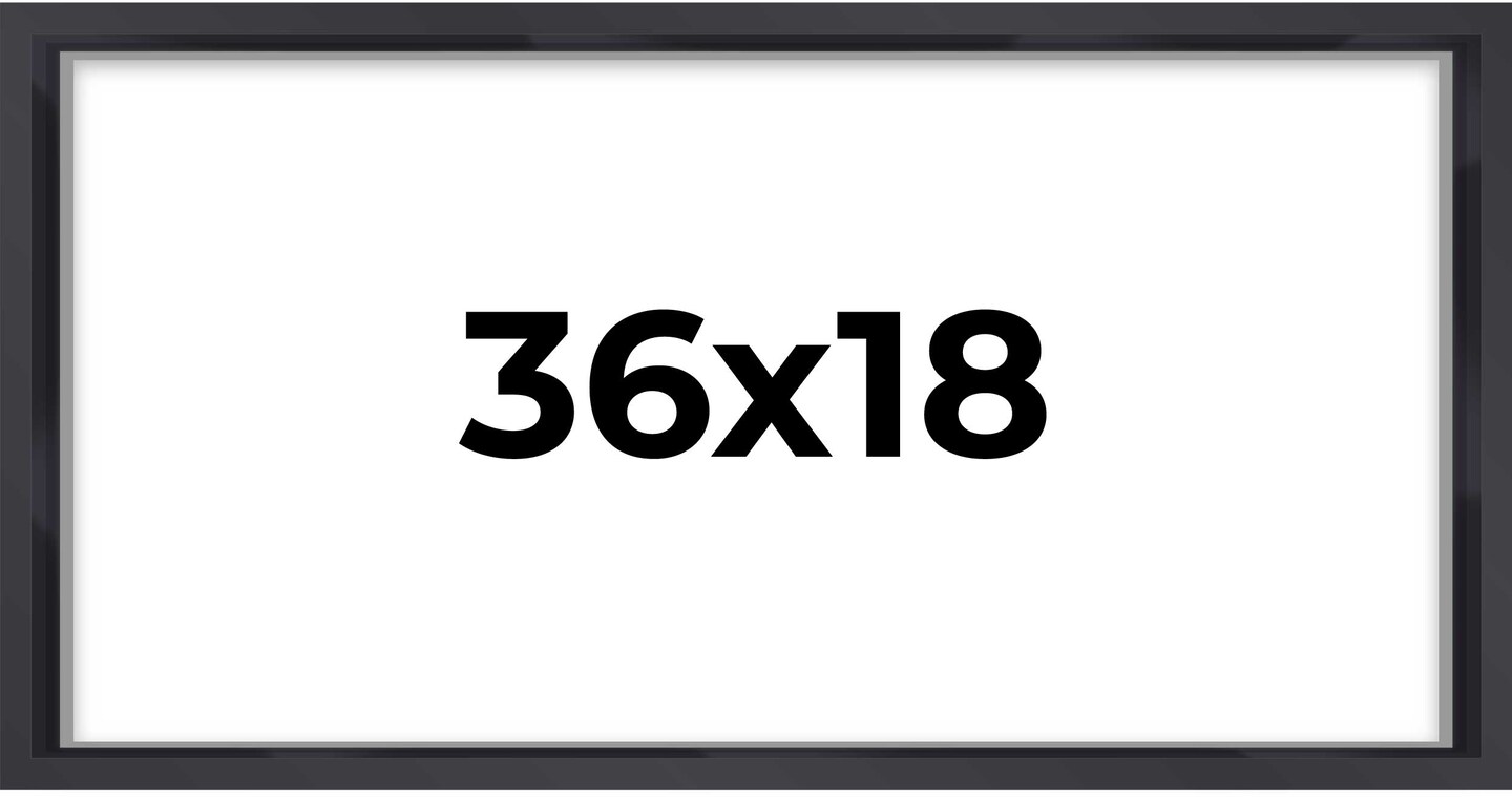 Panoramic Shadow Box 3/4" Depth Black Picture Frame - UV Acrylic, Backing, Hanging Hardware