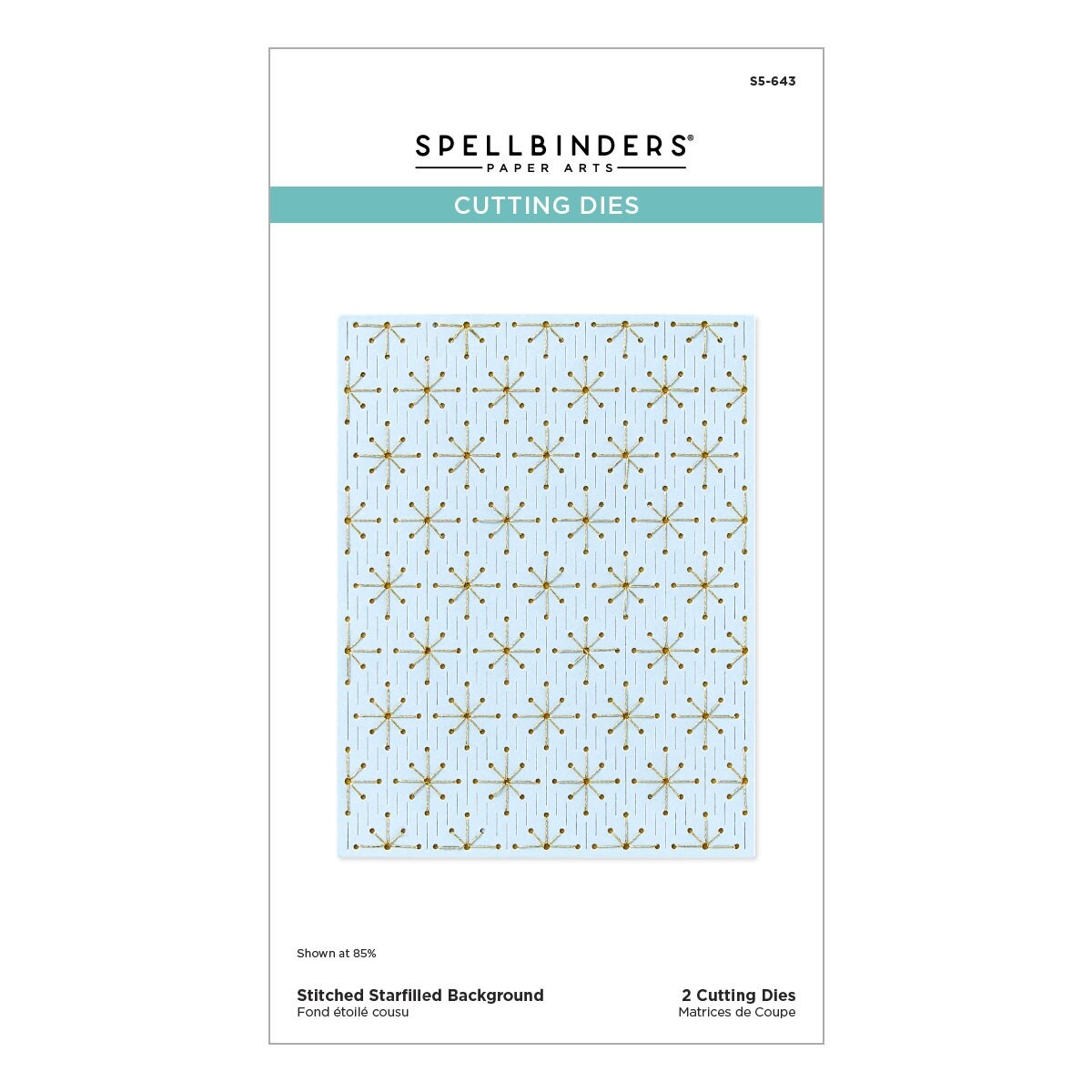 Spellbinders Etched Dies From Stitched Bright-Stitched Starfilled Background