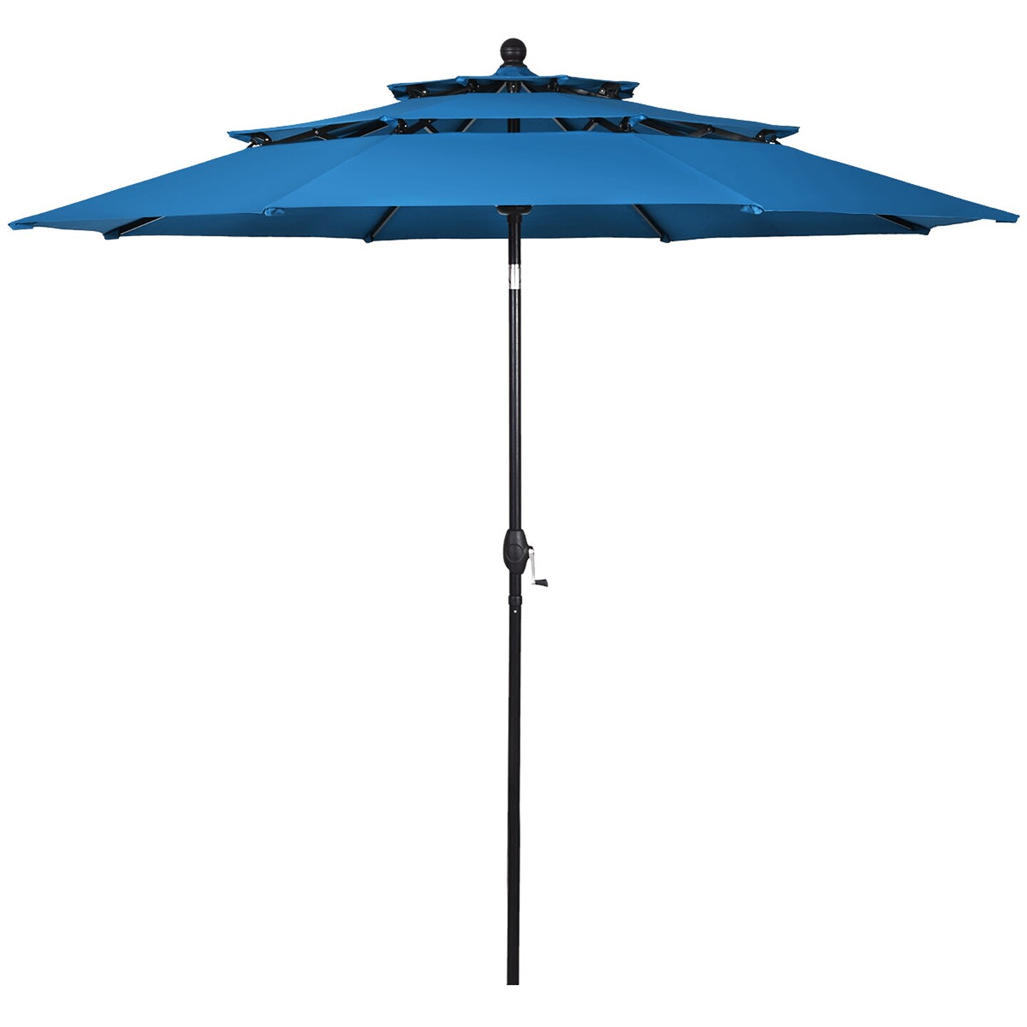 Costway 10ft 3 Tier Patio Market Umbrella Aluminum Sunshade Shelter Double Vented