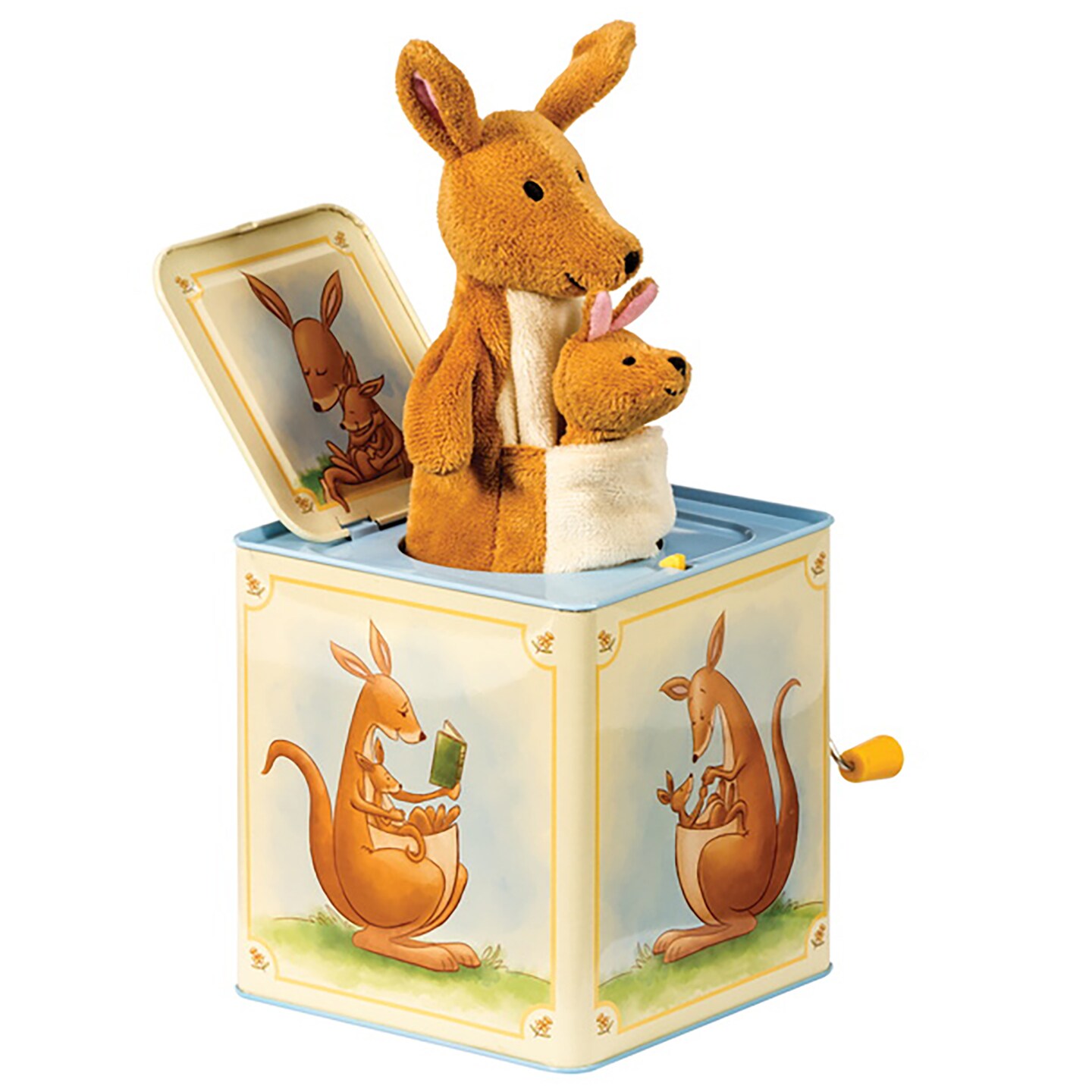 Schylling: Jack In Box - Kangaroo - Classic Pop-Up Music Toy, Momma &#x26; Baby Joey Finger Puppet, Plays Song &#x22;Pop Goes The Weasel&#x22;, Toddler &#x26; Kids 18mo+