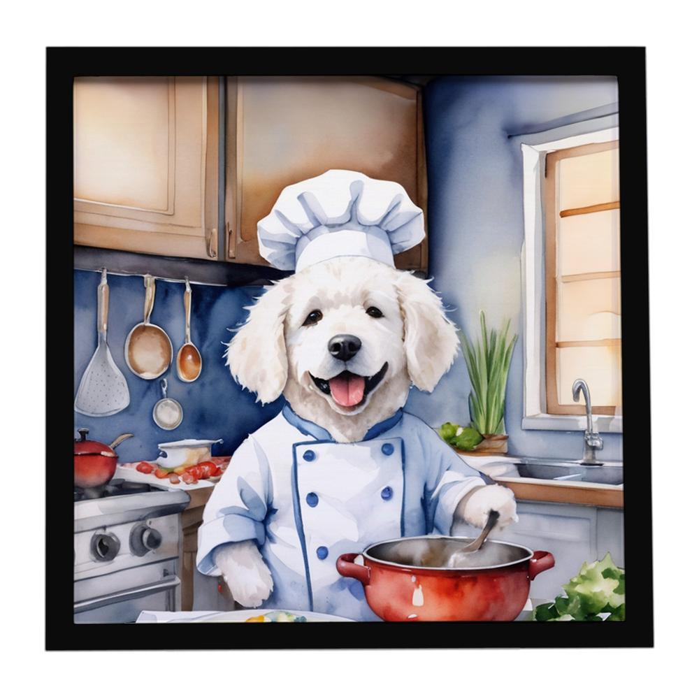 Edge Collections - 8" x 8" - Multicolor - Kitchen Wall Art Framed Metal The Chef - 1 Piece
