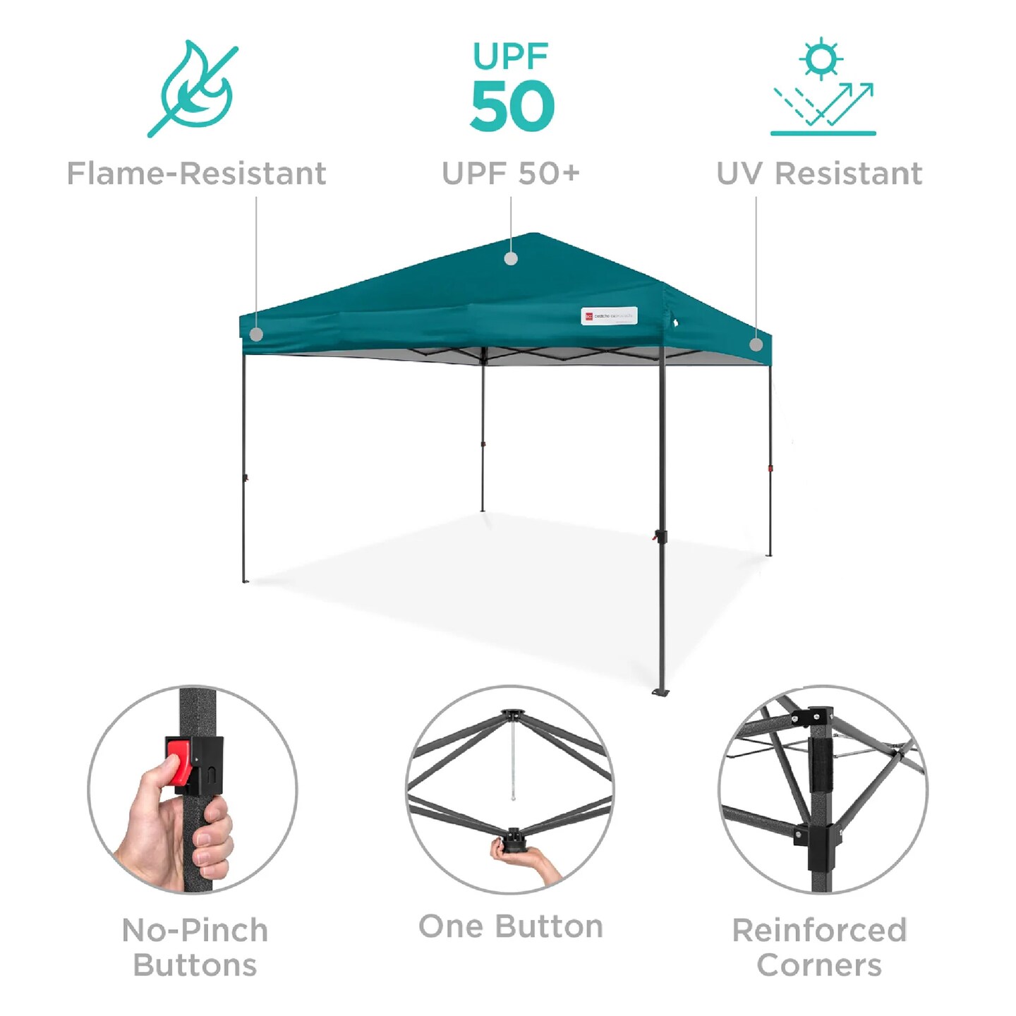 Best Choice Products 10x10ft Easy Setup Pop Up Canopy w/ 1-Button Setup, Wheeled Case, 4 Weight Bags