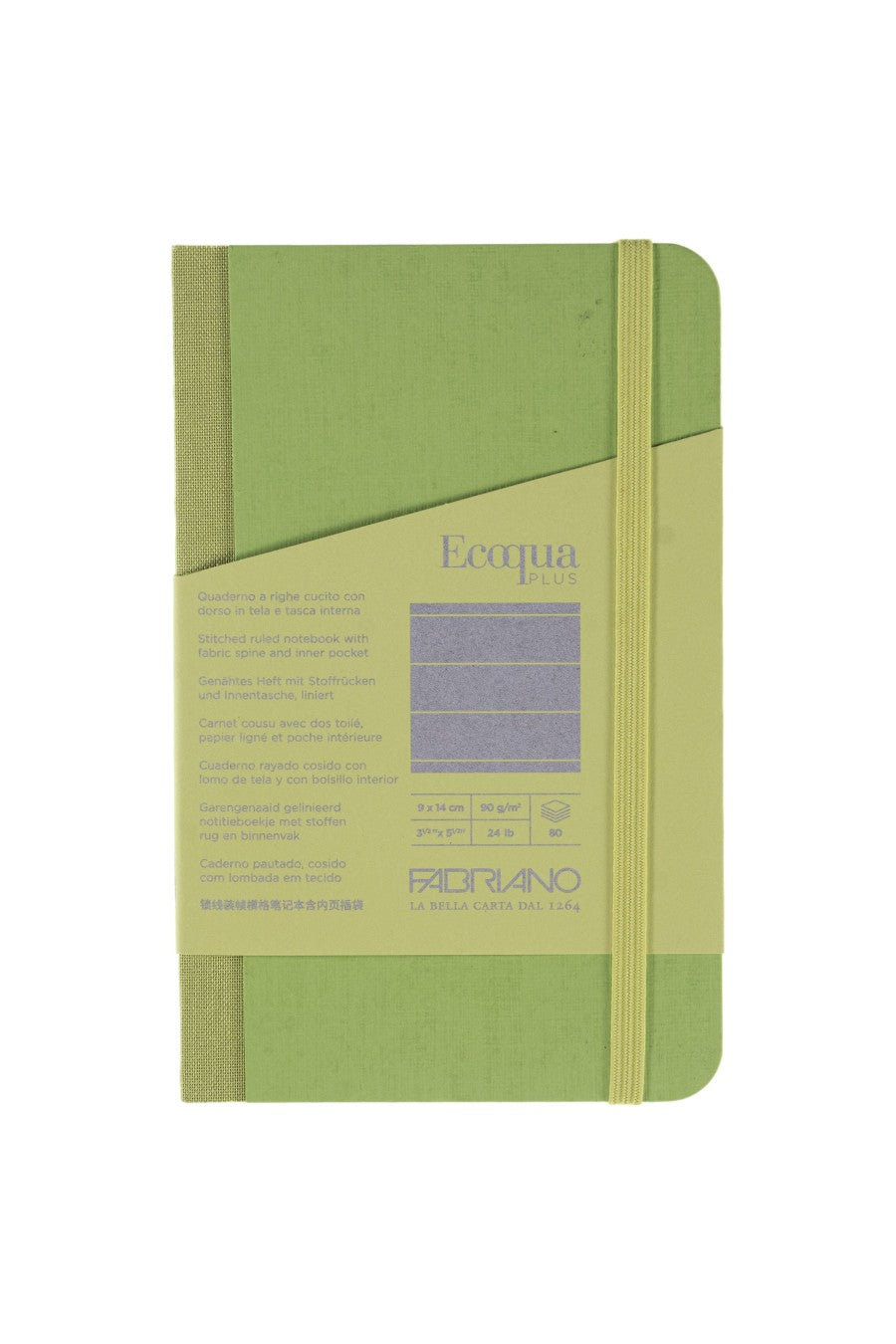 Fabriano Ecoqua Plus Sewn Bound 100% Italian made Notebook, 3.5&#x22; x 5.5&#x22;, 90gsm, 80 Sheets