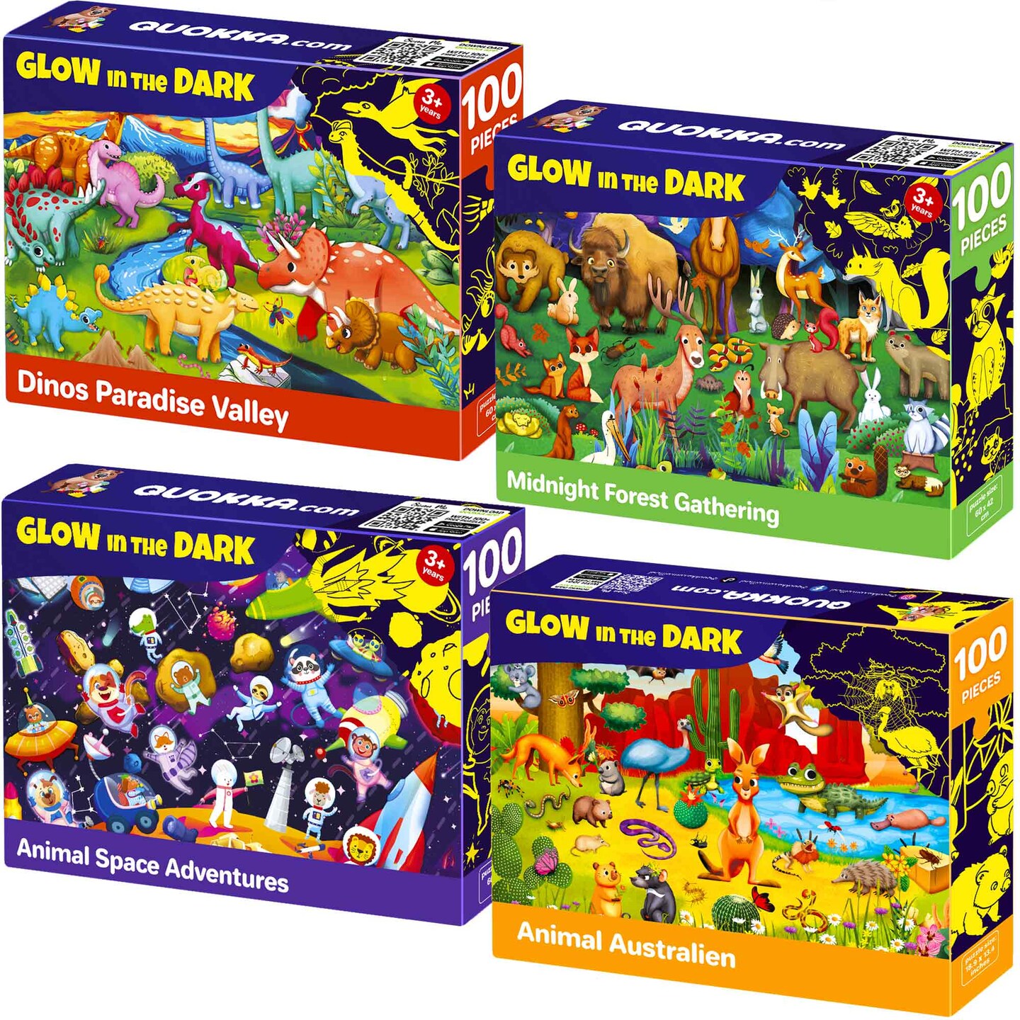 100 Piece Glow in The Dark Puzzles for Kids |  Space, Dino