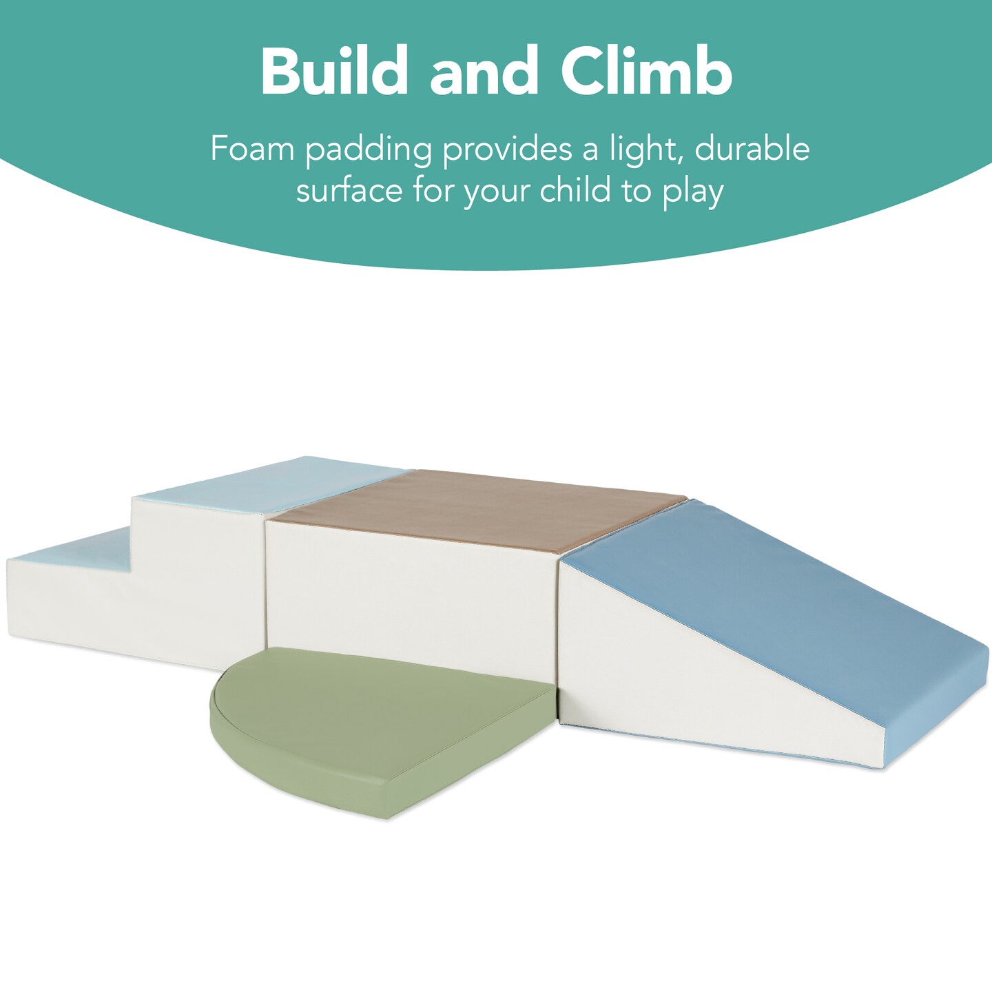 Best Choice Products 4-Piece Kids Climb & Crawl Soft Foam Block Playset Structures for Child Development