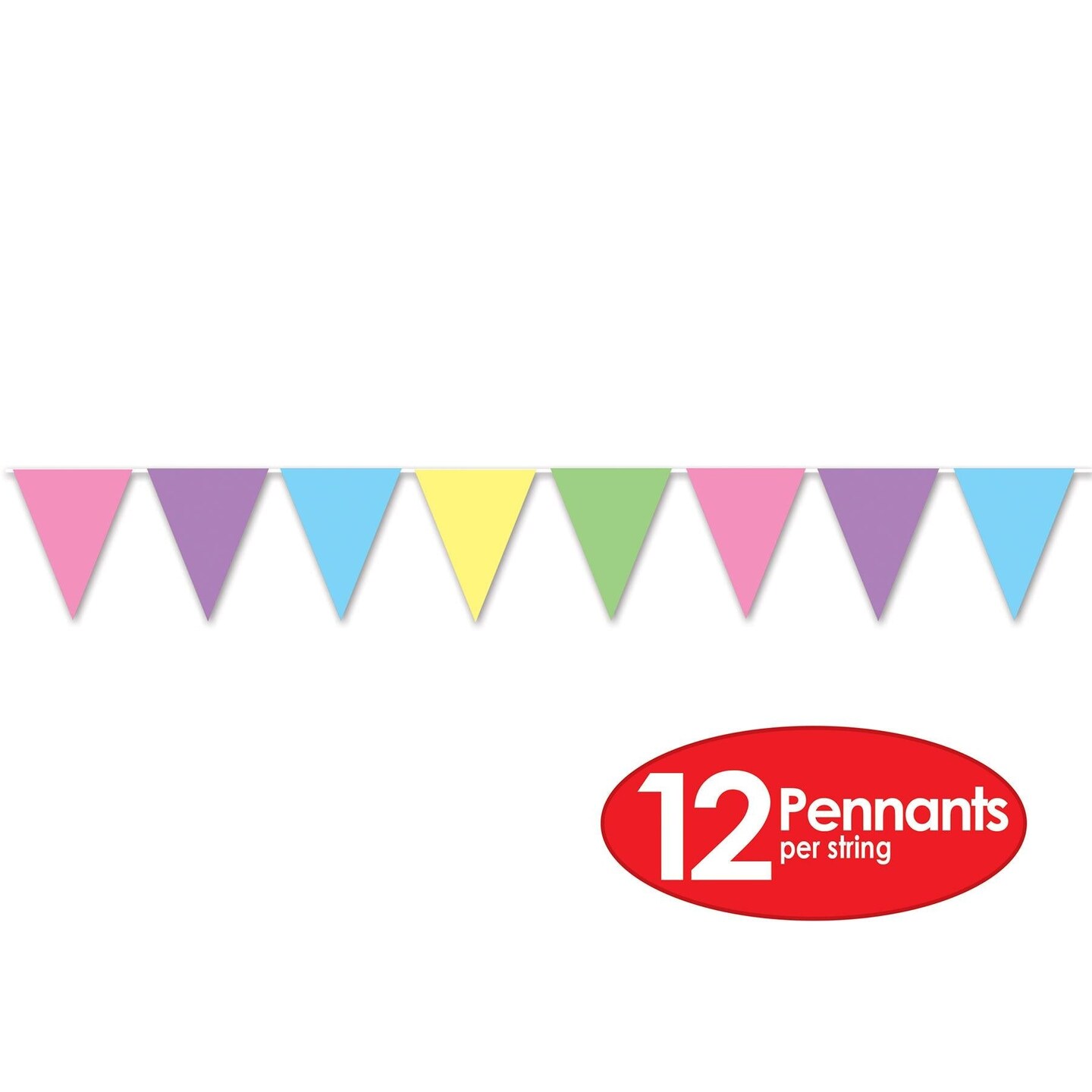 12 Pack Beistle Pastel Party Pennant Banner