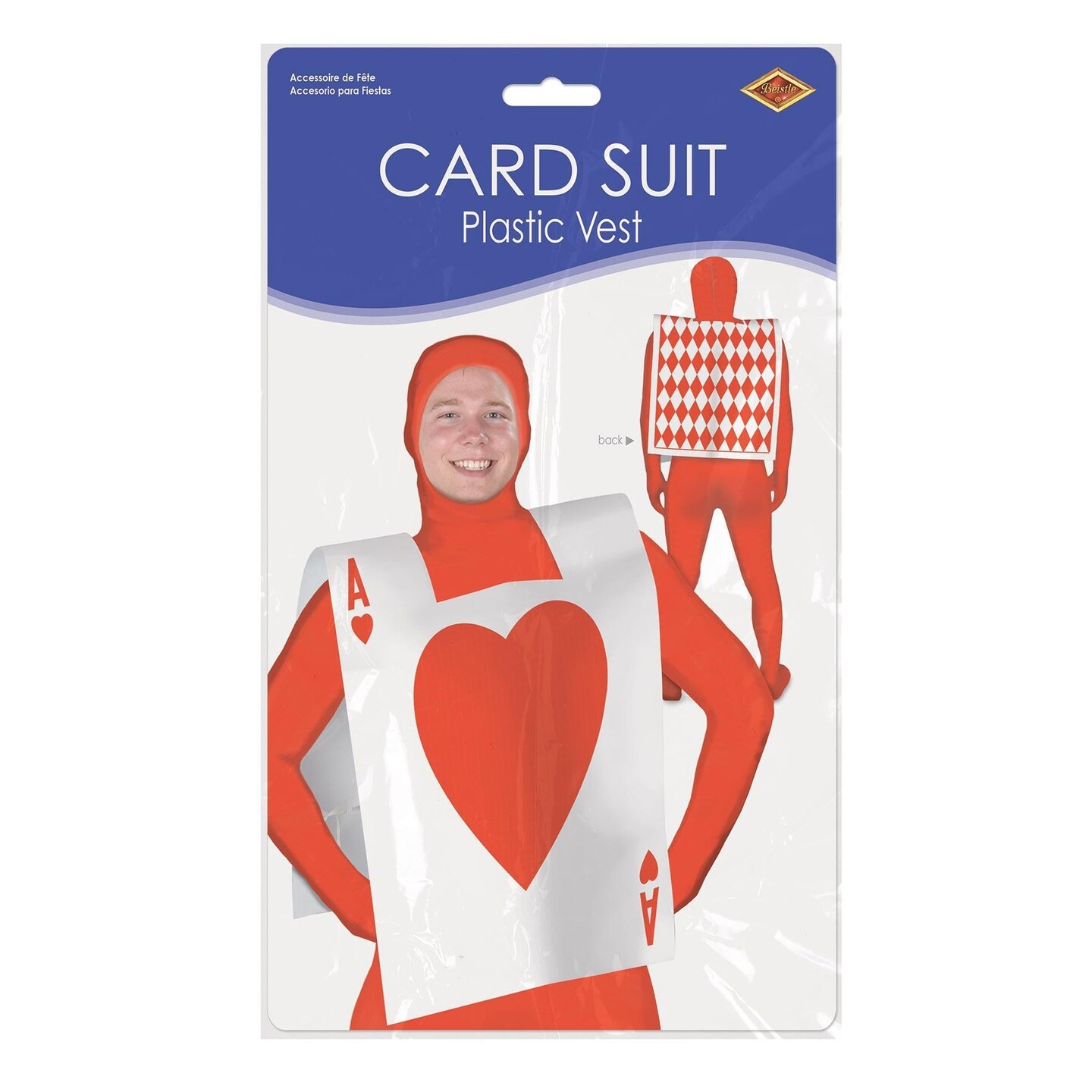 12 Pack Beistle Plastic Card Suit Party Vest
