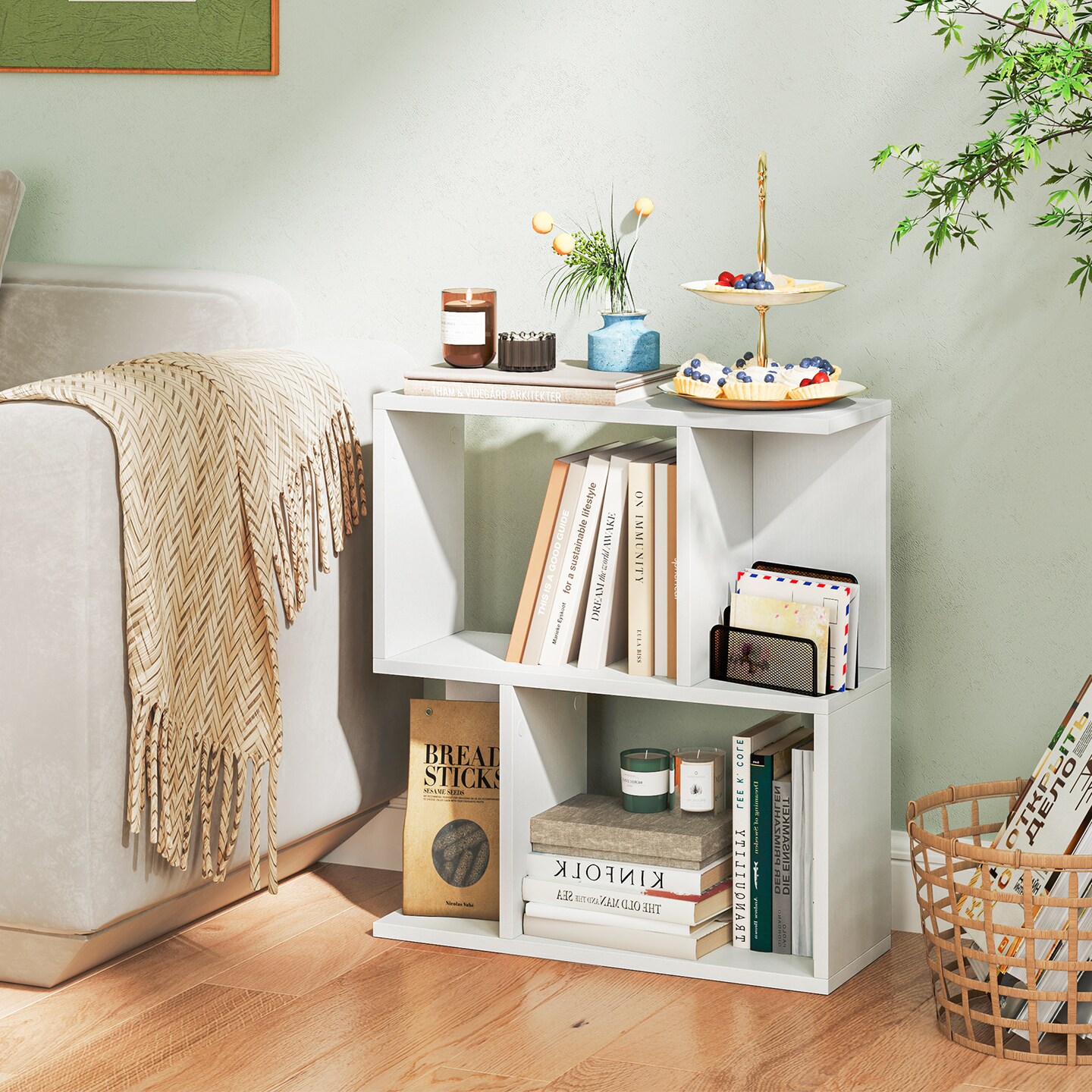 3-Tier Freestanding Display Bookshelf with Open Storage Space Ideal for Entryways or Living Rooms