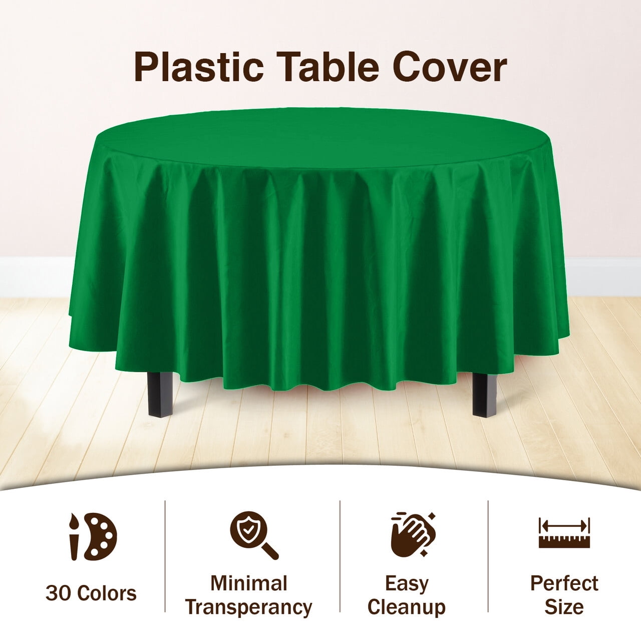 Exquisite Disposable Round Plastic Tablecloths &#x2013; 6 Pack 84&#x22; Disposable Table Cloths &#x2013; Indoor/Outdoor Party Tablecloth &#x2013; Round Plastic Table Cover for Events &#x26; Party Supplies