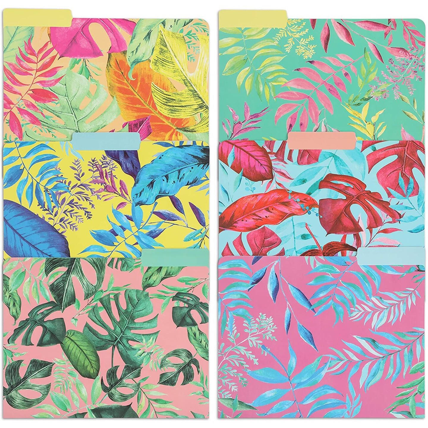 Tropical Decorative File Folders with 1/3 Cut Tabs, Letter Size (12 Pack)