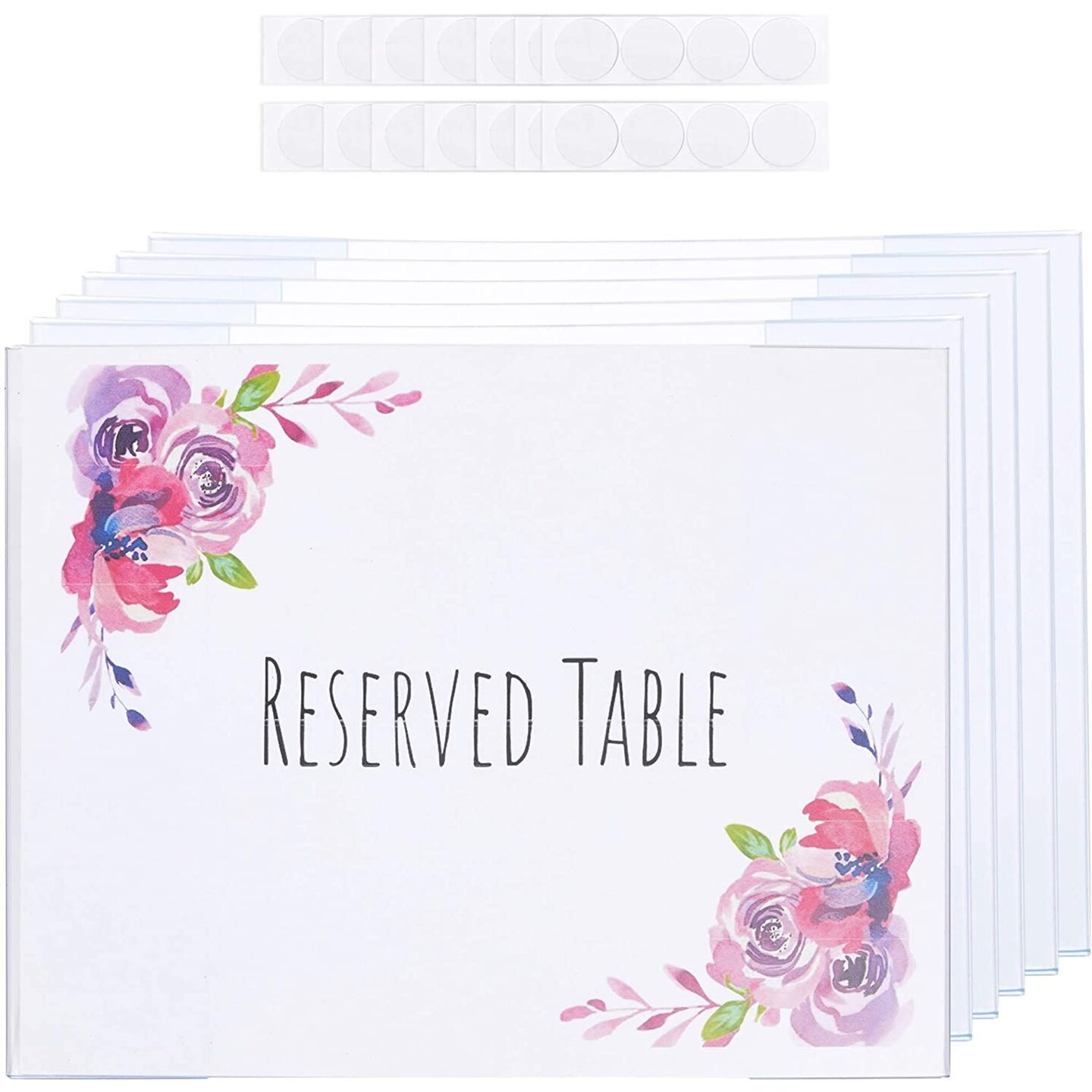 6 Pack Clear Acrylic Sign Holder for Wall Mounted Display Frame with Self Adhesive Dots, 8.5 x 11 in