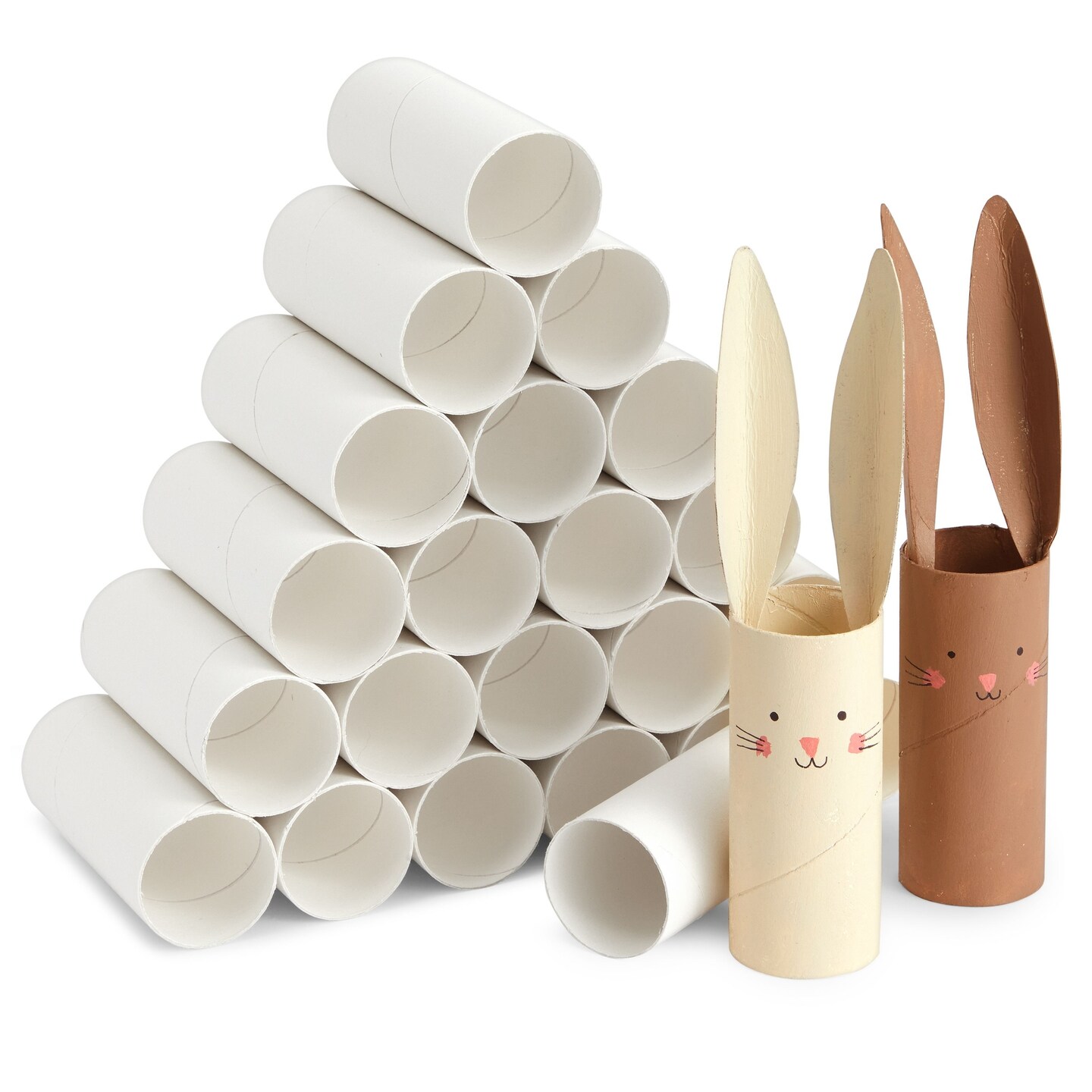 24 Pack Toilet Paper Rolls For Crafts, Empty White Cardboard Tubes for Classroom, DIY Projects (1.6 x 4 In)