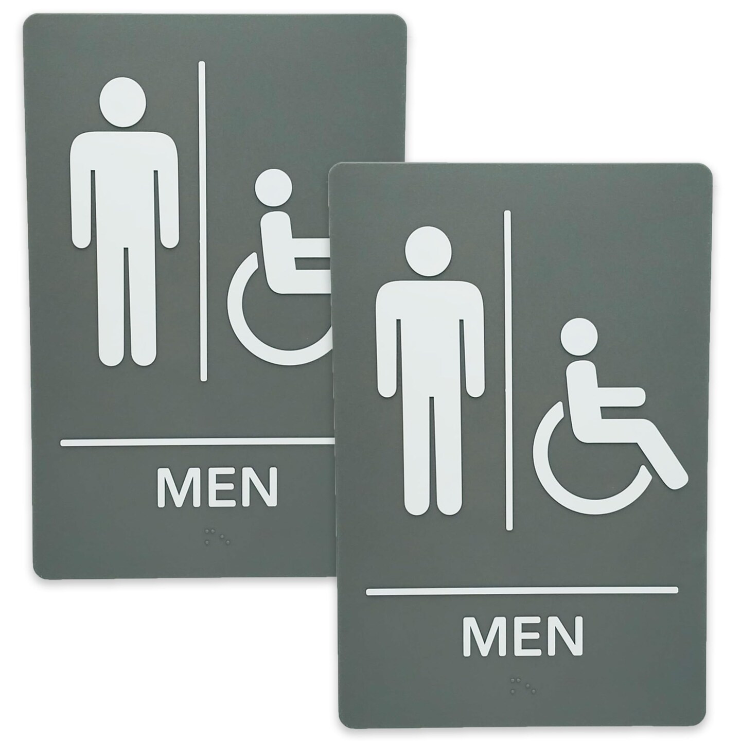 ADA-Compliant Wayfinding Signs – Durable, Non-Glare, Scratch-Resistant & Ready to Install. Featuring Grade 2 Braille & Raised Tactile Text, These Premade Signs Ensure Easy Compliance for Businesses 2 Pack