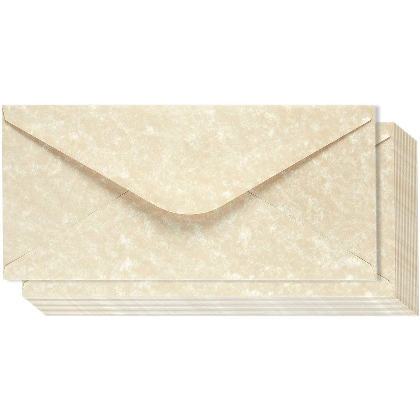Best Paper Greetings 48 Pack Parchment Envelopes for Writing Letters with Gummed Seal - Decorative Vintage Style Home Stationary Supplies 8.75x4 Inch - Fancy Envelope for Letters