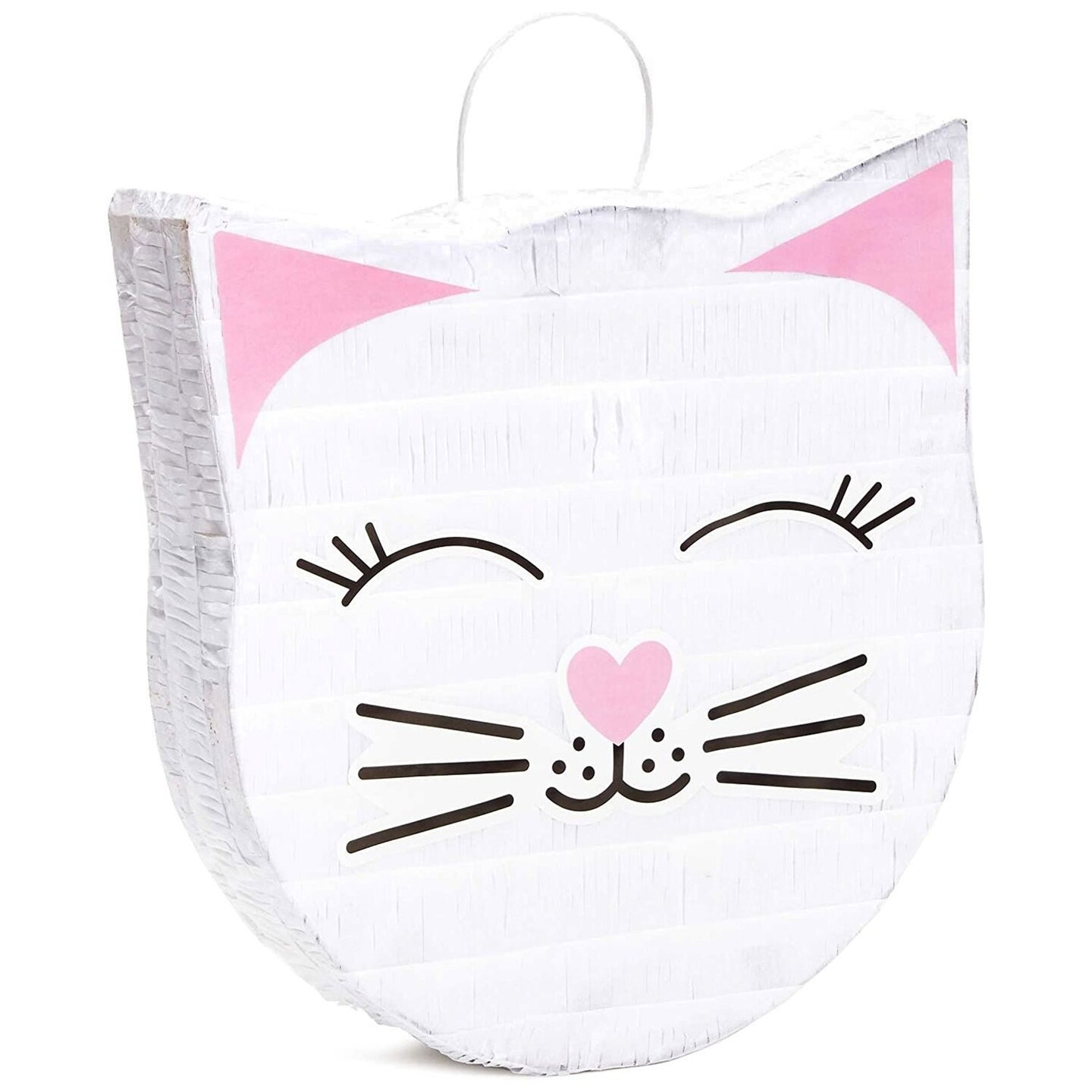 Cat Pinata for Kitty Birthday Party Supplies, Kitten Themed Decorations (14x12.8x3 in, Small)