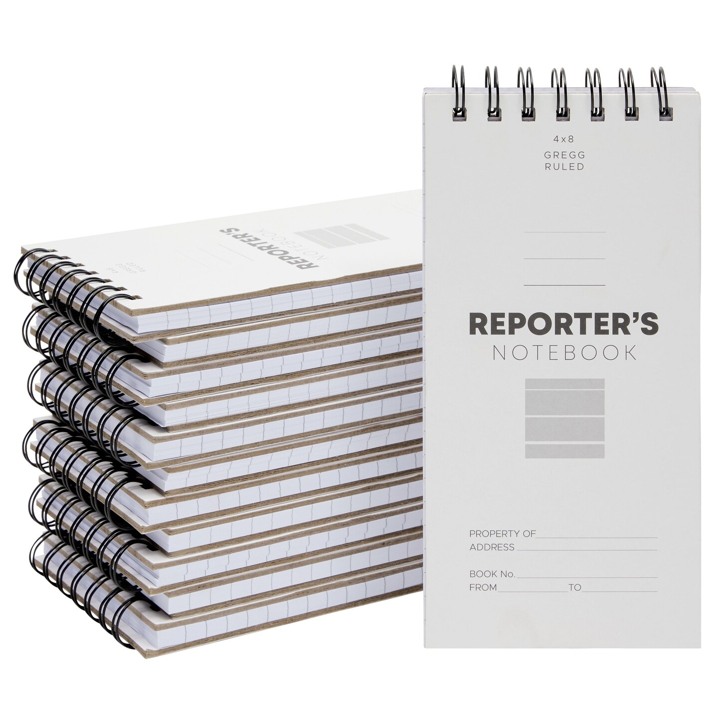 12 Pack Reporters Notebook, Spiral Note Pad for Journalist, Detective (70 Sheets/140 Pages Per Book, 4x8 In)