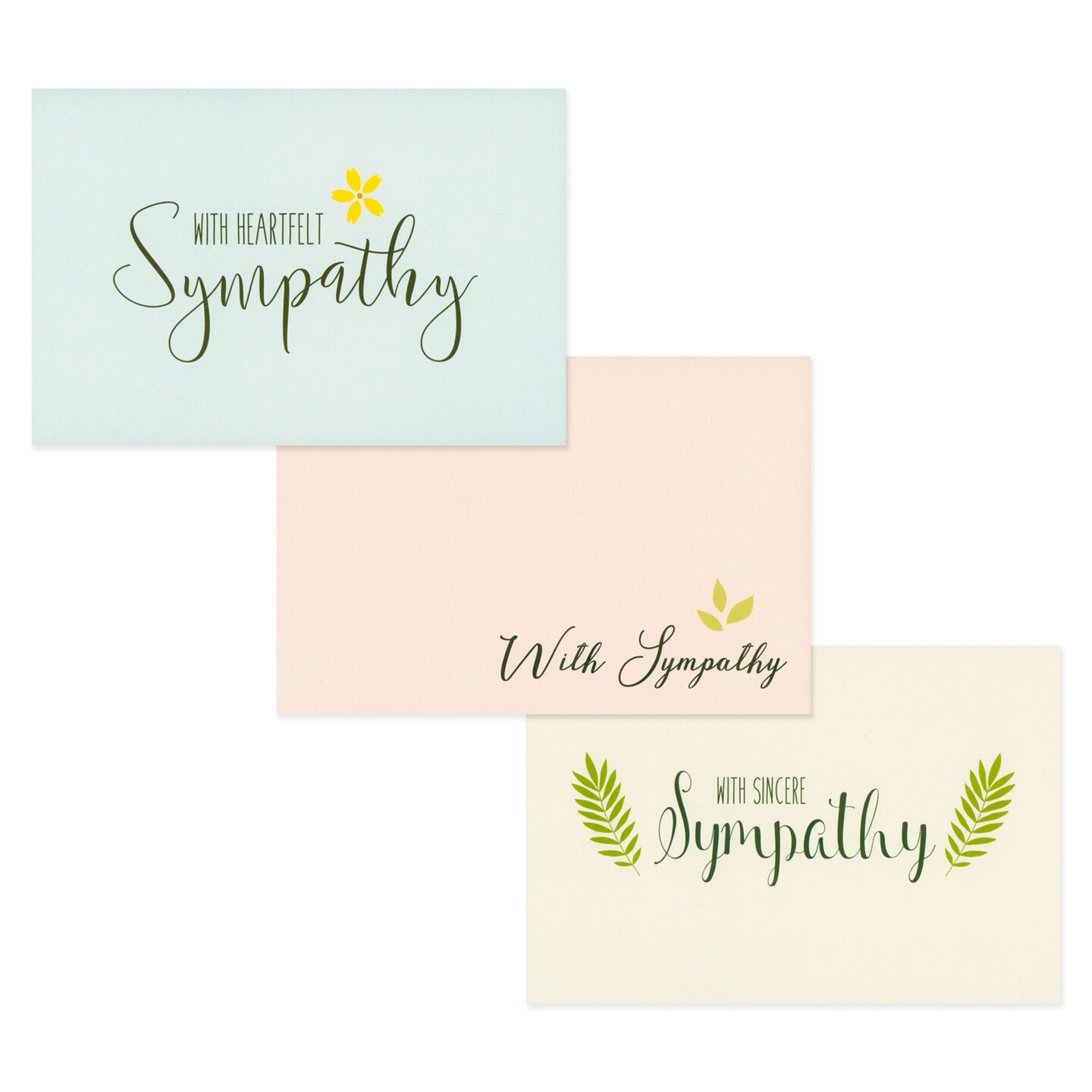48 Pack Sympathy Cards with Envelopes Bulk Set, 6 Floral and Foliage Designs for Memorials, Funerals, Condolences, Bereavement, Blank Inside (4x6 In)