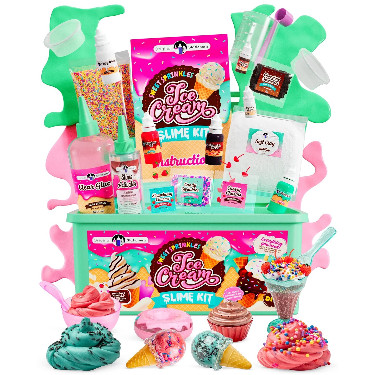 Original Stationery Sweet Sprinkles Ice Cream Slime Kit for Girls, Create Sundaes, Donuts and Cupcake Slimes, DIY Easter Craft Kit, Ideal Slime Ice Cream Maker for Kids Gift for Birthdays, Ages 8-12