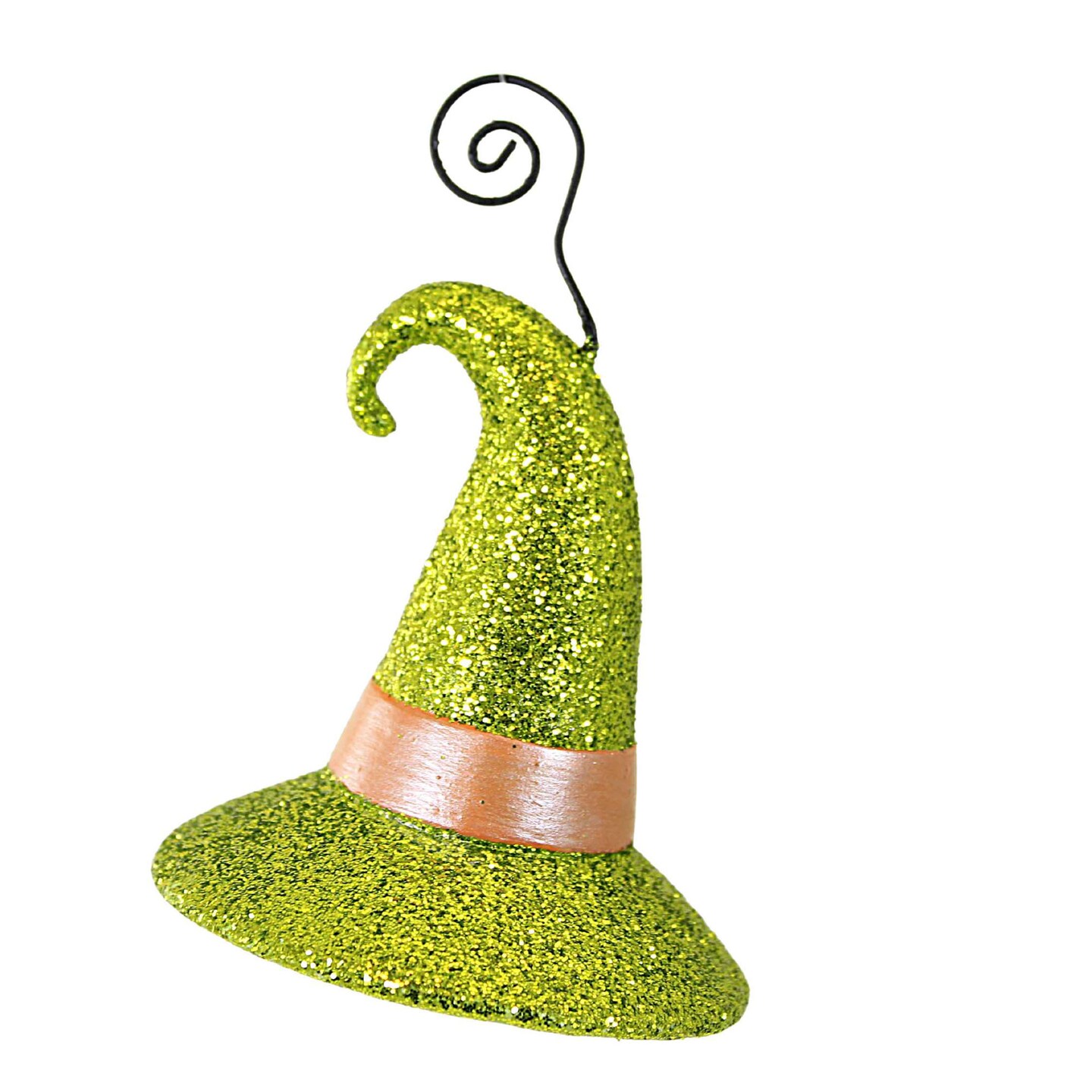 Bethany Lowe 4.5 Inch Witch Hat Green Glitter Halloween Tree Ornament , Halloween Decor Halloween Place Card Holder