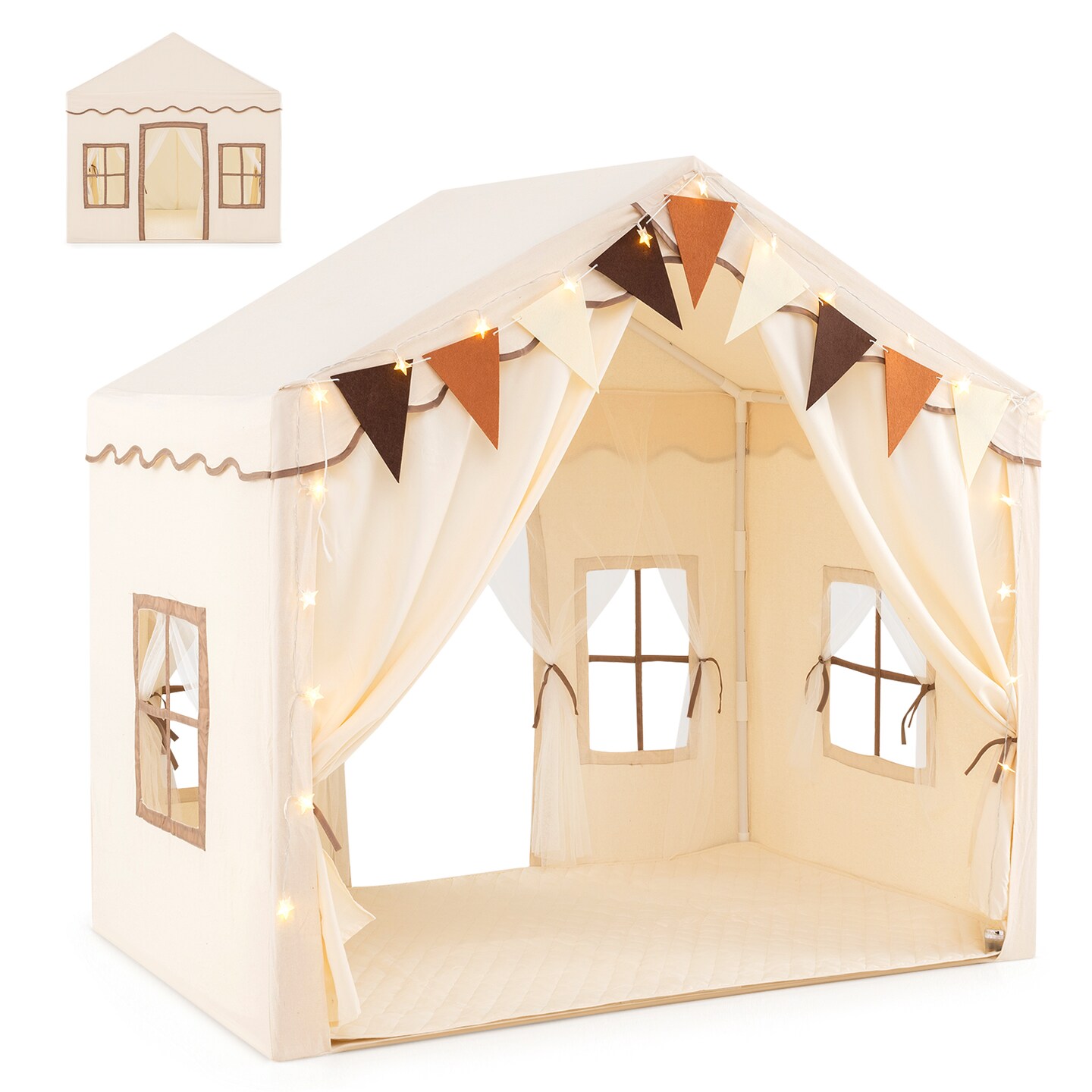 Kids Large Play Tent House with 2 Opening Door and Star Lighting Perfect for Gift