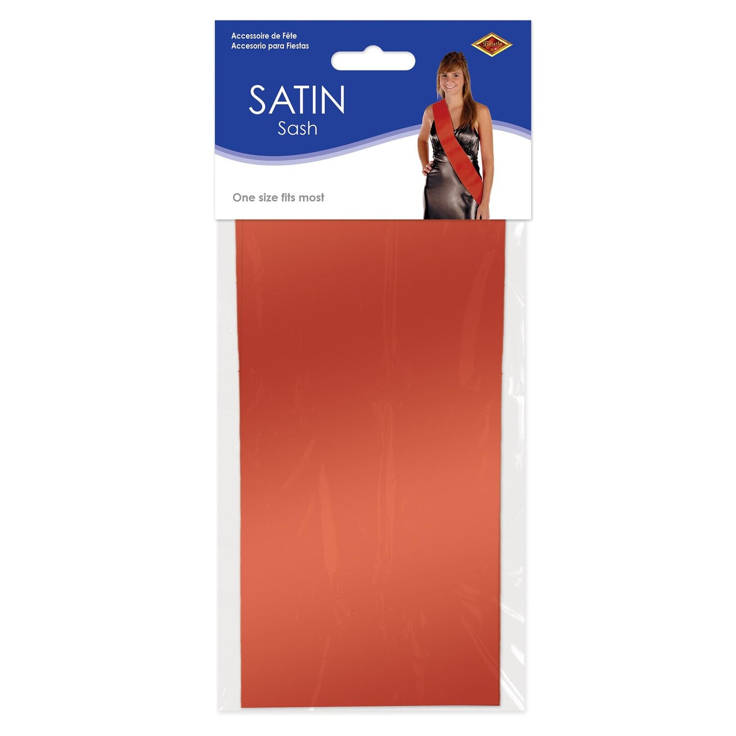 6 Pack Beistle Satin Sash - red